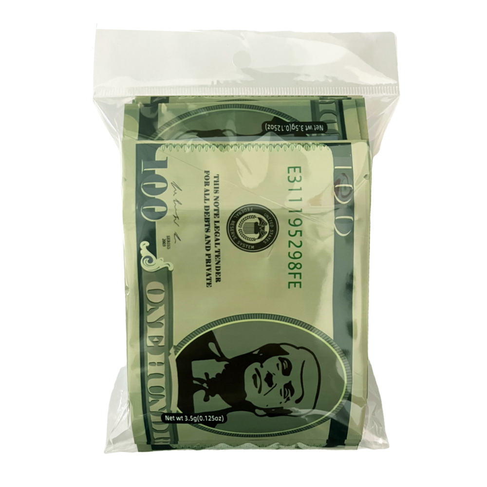3.5 Gram Money Mylar Bag – Premium Smell-Proof Packaging - Hundred Dollar Bill Ver 2 (50 Count) MMB-35G-011 - Image 6