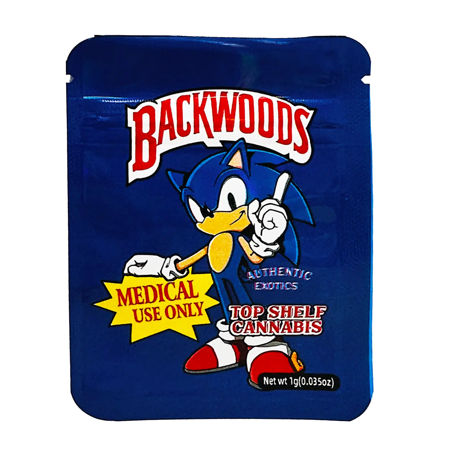 1 Gram Mylar Bag S1G Style – Premium Smell-Proof Flower Packaging - Backwoods Sonic (100 Count) S1G-027