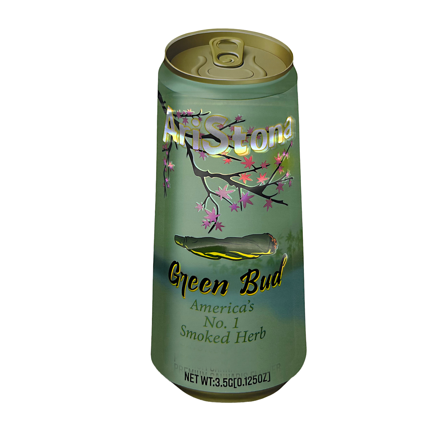 3.5g Shaped Mylar Bag – Premium Smell-Proof Packaging - Aristona Green Bud (50 Count) SCSMB-35-018