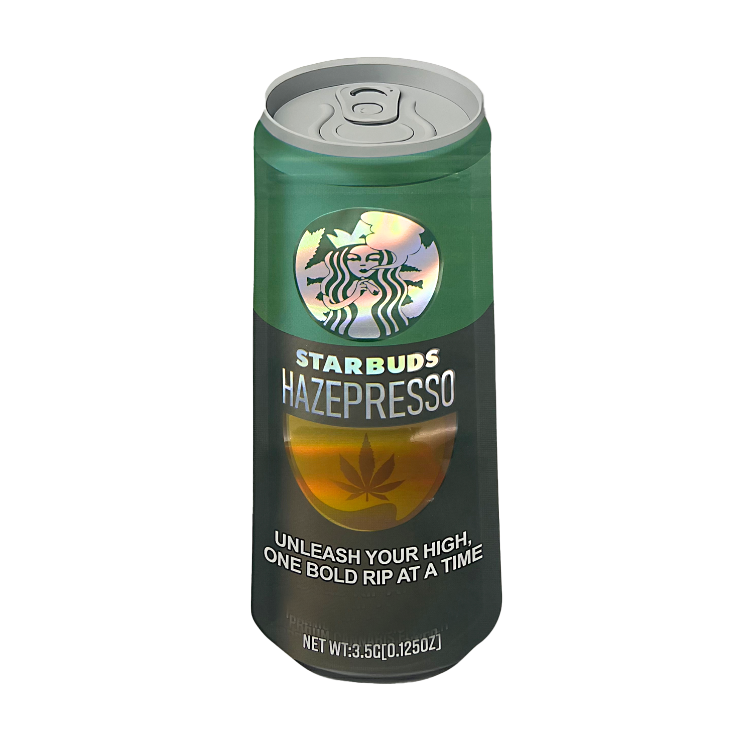 3.5g Shaped Mylar Bag – Premium Smell-Proof Packaging - Starbuds Hazepresso (50 Count) SCSMB-35-020