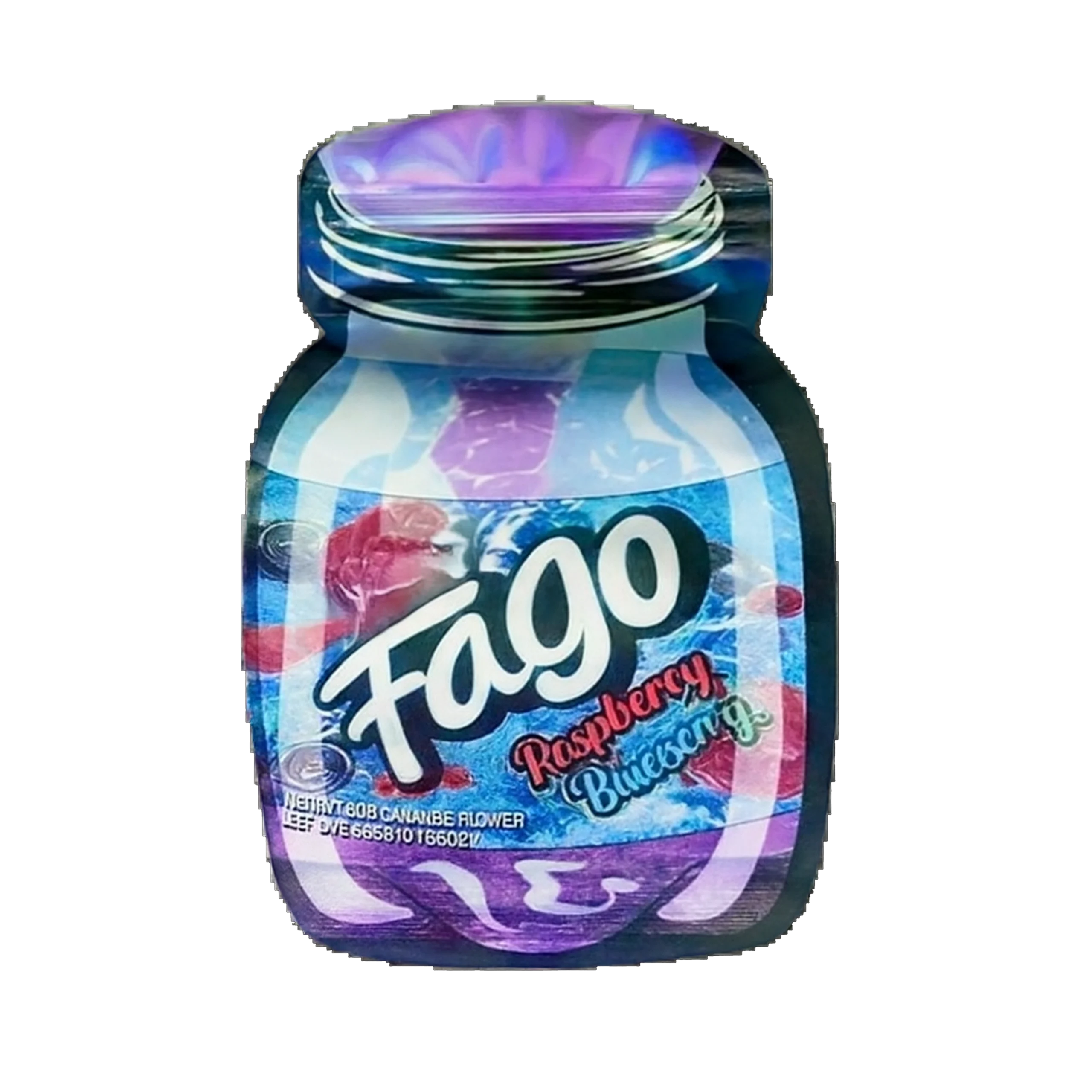 3.5g Shaped Mylar Bag – Premium Smell-Proof Packaging - Cannatiques Fago (50 Count) SMB-35G-037