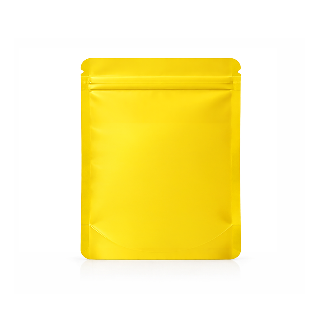 14 Gram Mylar Bag – Premium Smell-Proof Flower Packaging - Yellow Solid Color (50 Count) SMBW-14G-004 - Image 3