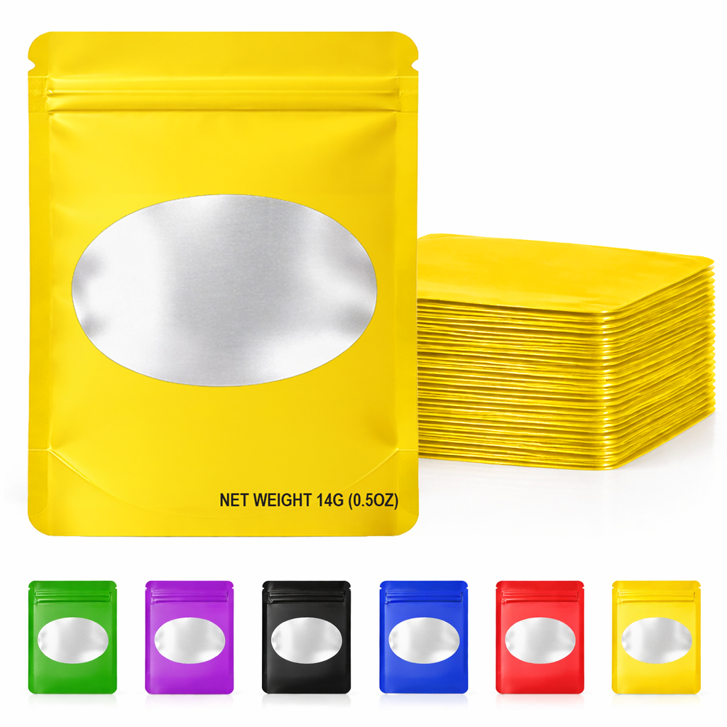 14 Gram Mylar Bag – Premium Smell-Proof Flower Packaging - Yellow Solid Color (50 Count) SMBW-14G-004 - Image 6