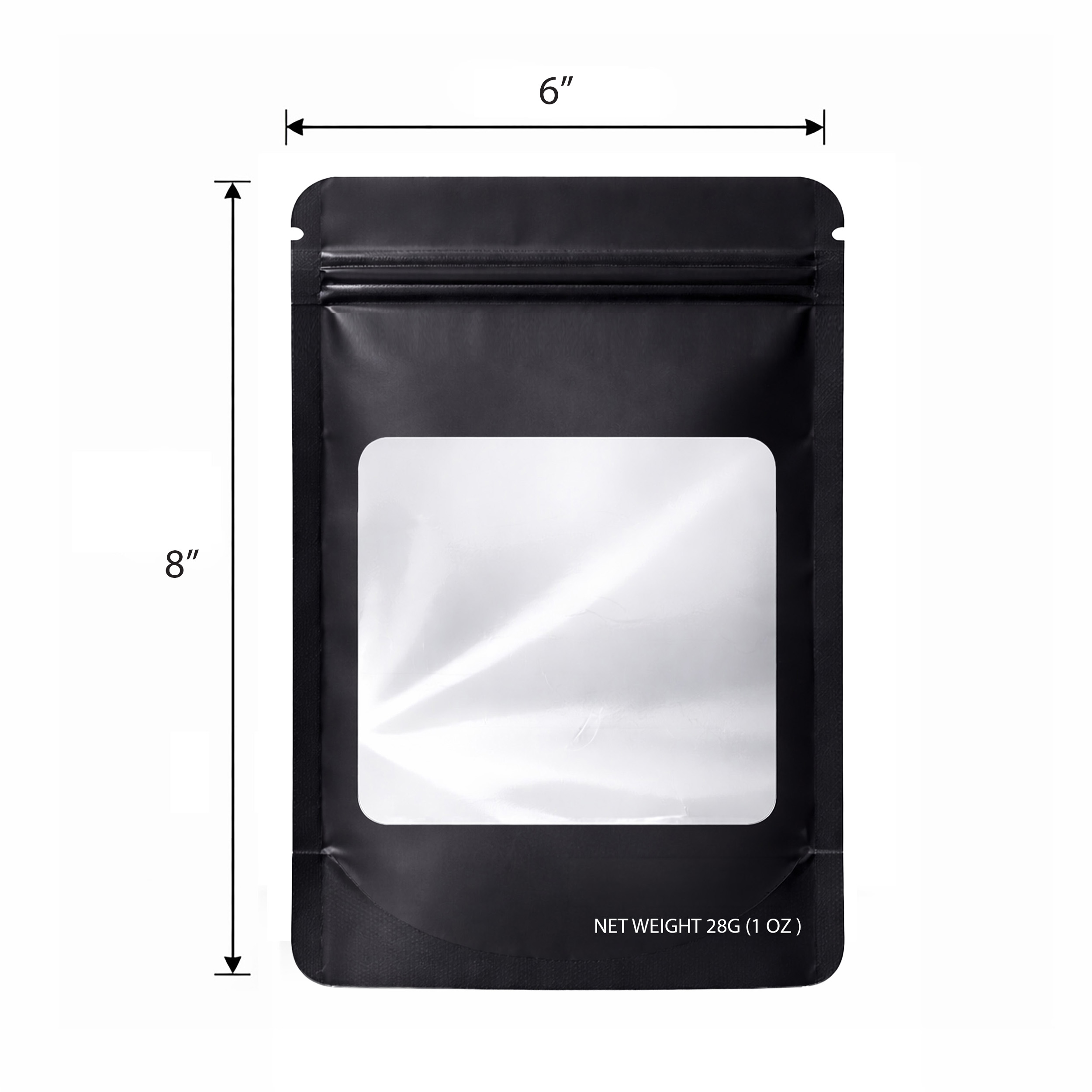 28 Gram Mylar Bag - Premium Smell-Proof Packaging (Square) (Black) (50 Count) SMBW-28G-007 - Image 2
