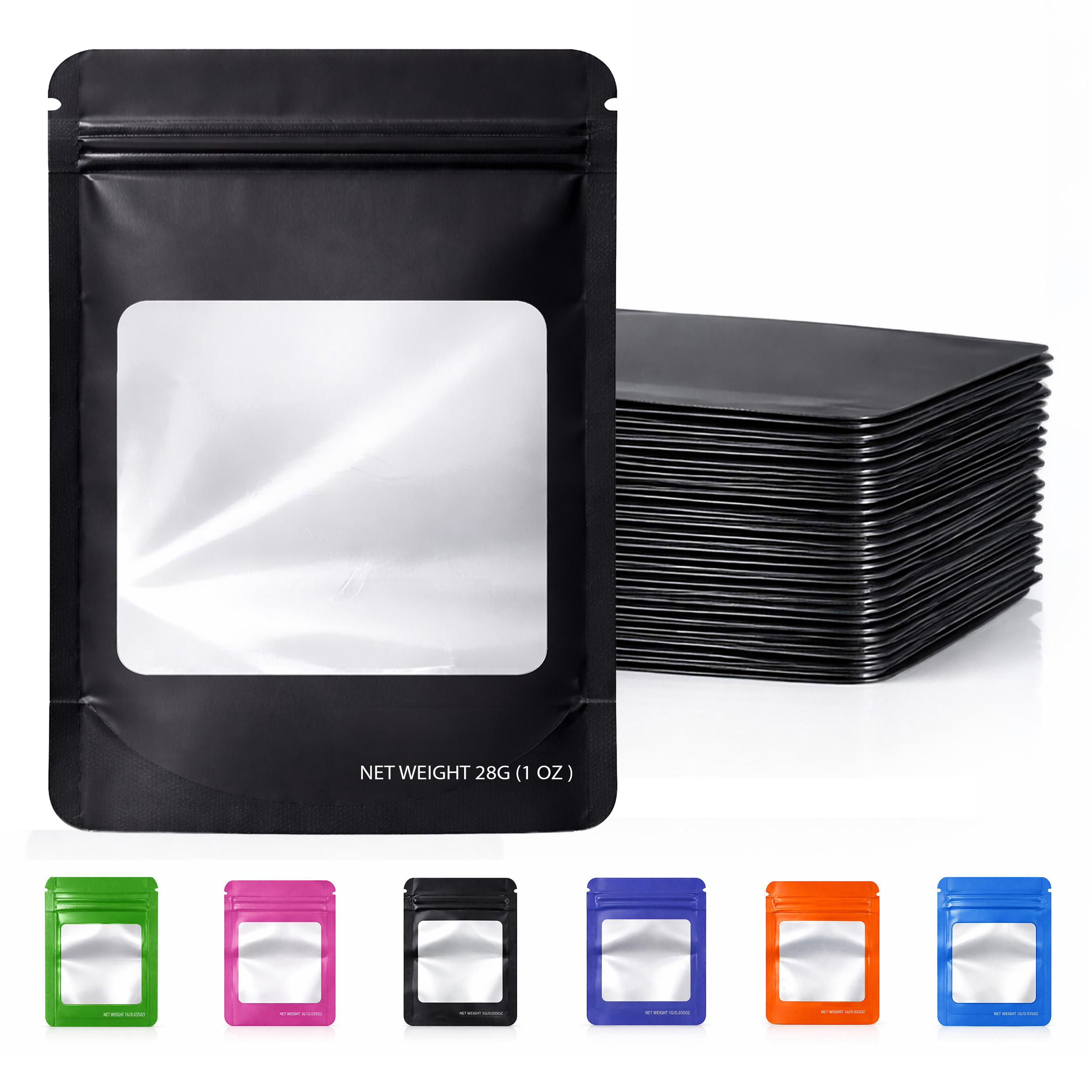 28 Gram Mylar Bag - Premium Smell-Proof Packaging (Square) (Black) (50 Count) SMBW-28G-007 - Image 6