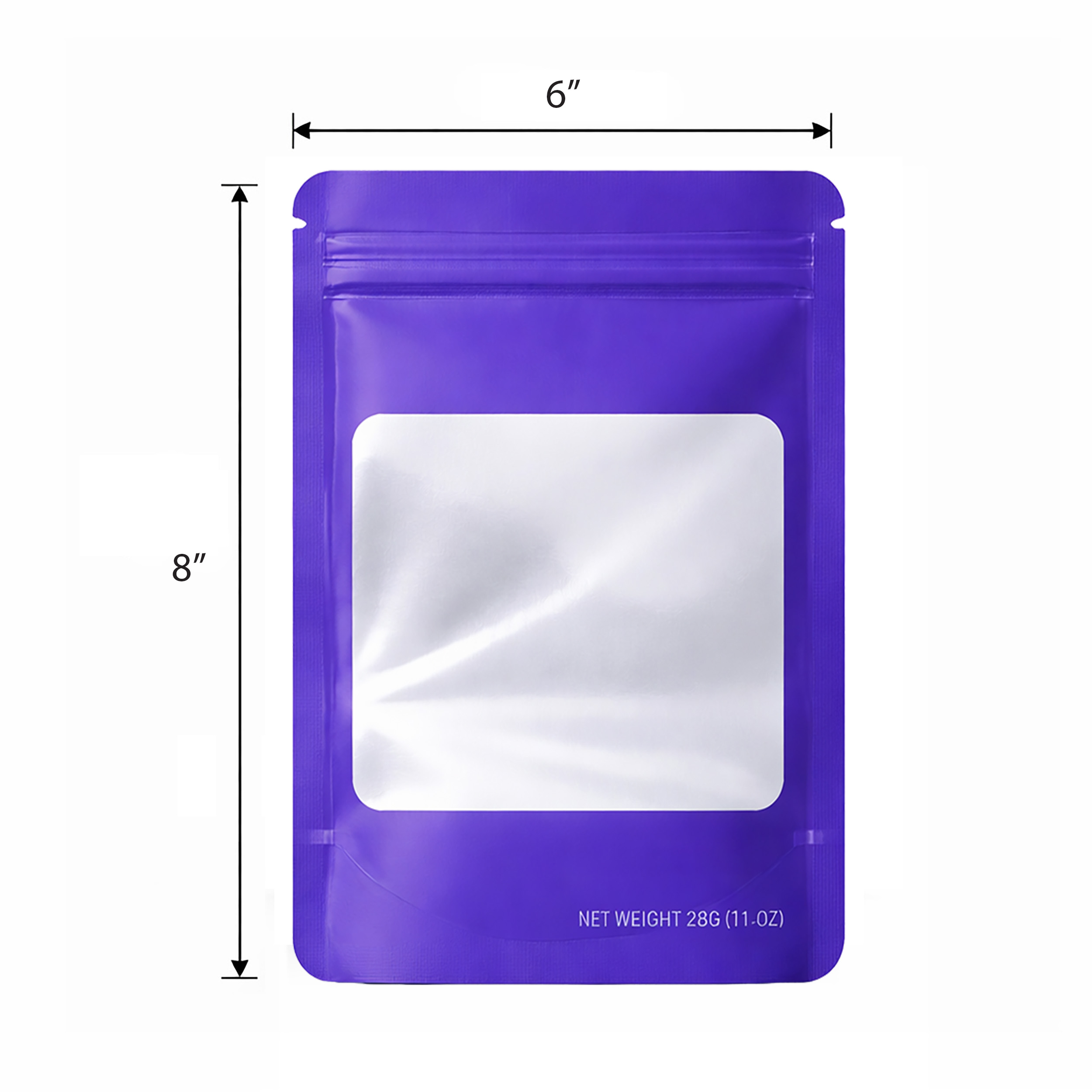28 Gram Mylar Bag - Premium Smell-Proof Packaging (Square) (Purple) (50 Count) SMBW-28G-011 - Image 2