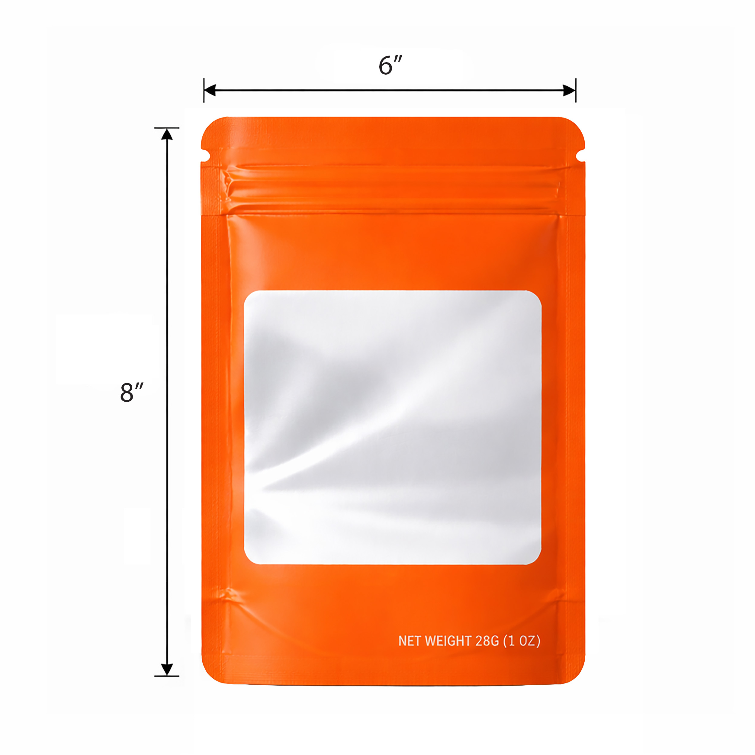 28 Gram Mylar Bag - Premium Smell-Proof Packaging (Square) (Orange) (50 Count) SMBW-28G-012 - Image 2