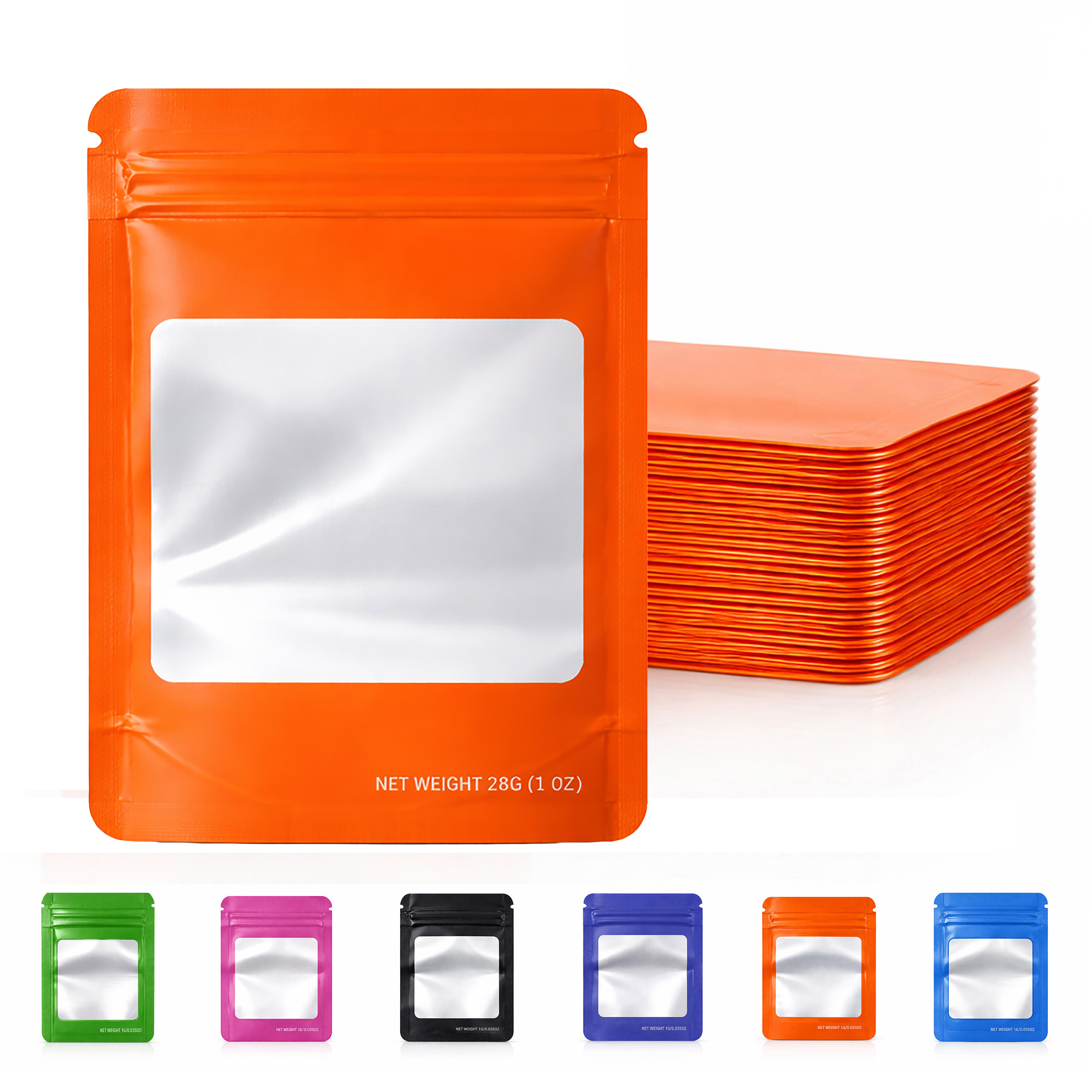 28 Gram Mylar Bag - Premium Smell-Proof Packaging (Square) (Orange) (50 Count) SMBW-28G-012 - Image 6