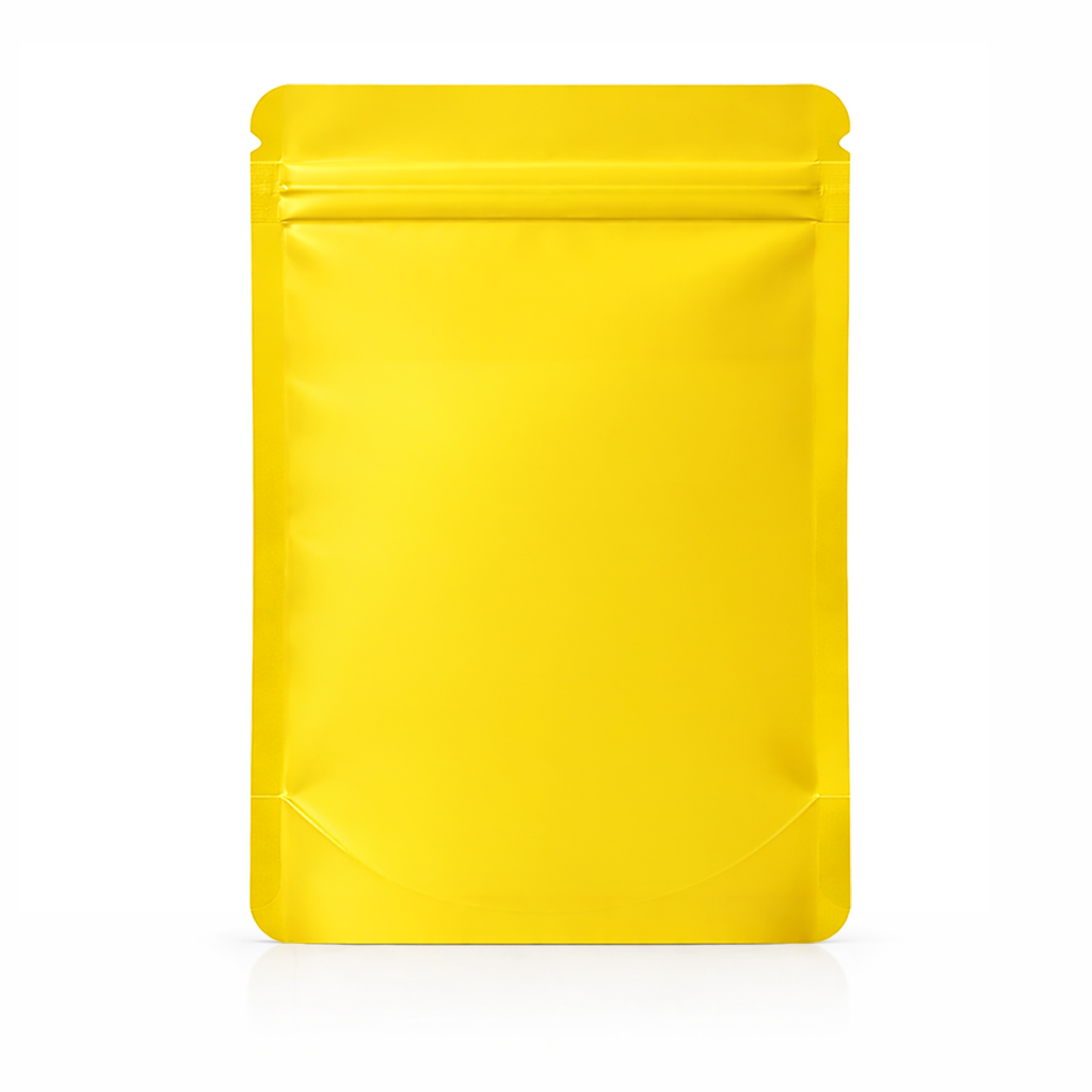 7 Gram Mylar Bag – Premium Smell-Proof Flower Packaging - Yellow Solid Color (50 Count) SMBW-7G-004 - Image 3