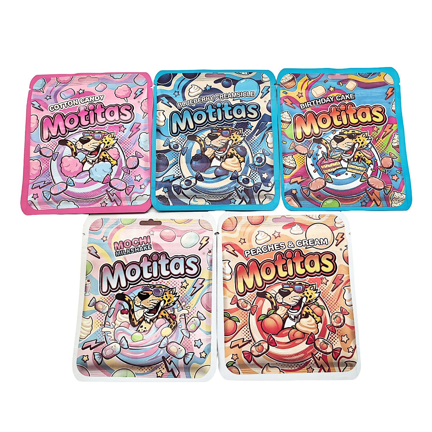 25 Pack 3.5g Thick Sticker Mylar Bags Premium Smell Proof Packaging Mix | Motitas Collection (STB-35-015) - Image 4
