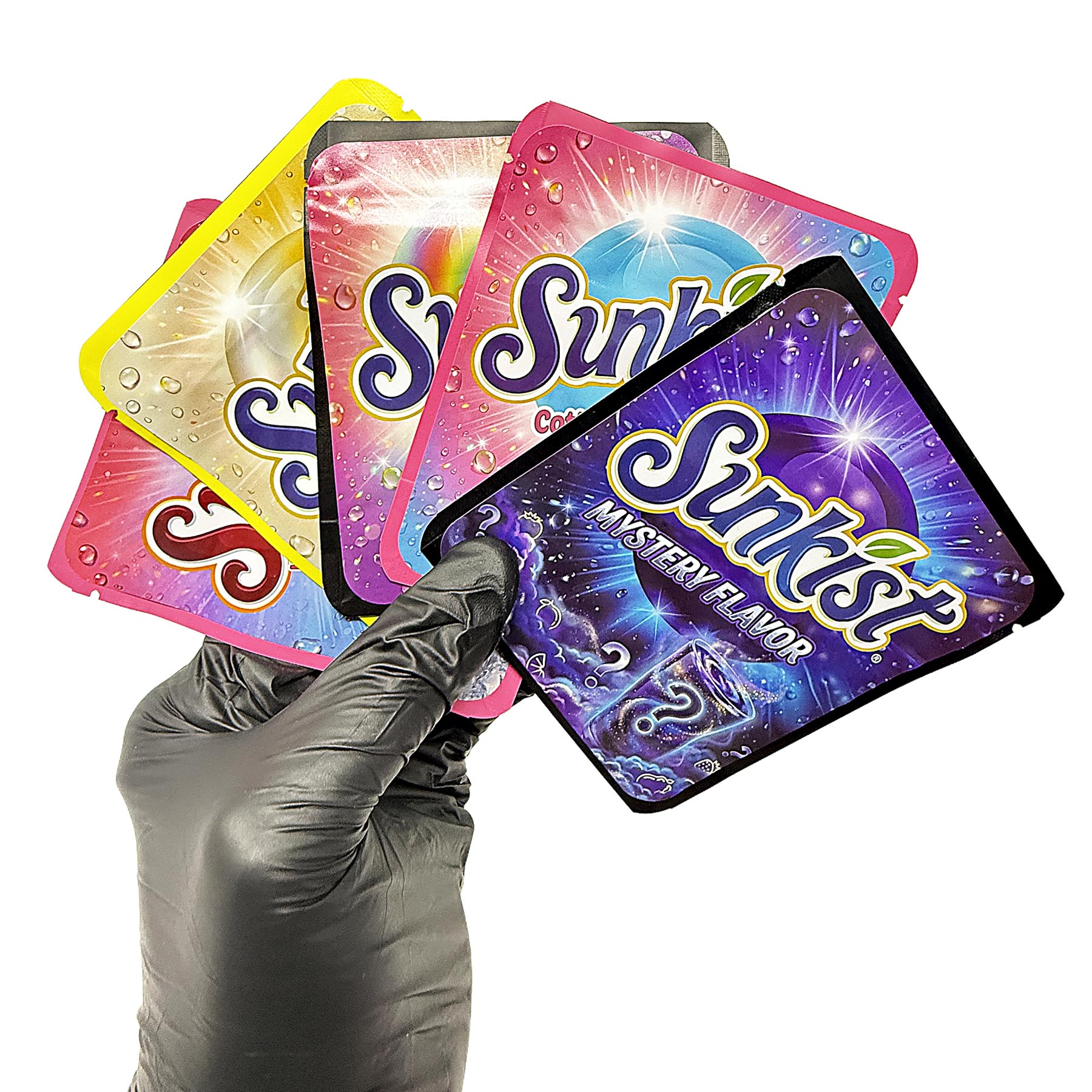 25 Pack 3.5g Thick Sticker Mylar Bags Premium Smell Proof Packaging Mix | Sunkist Collection(STB-35-017) - Image 3