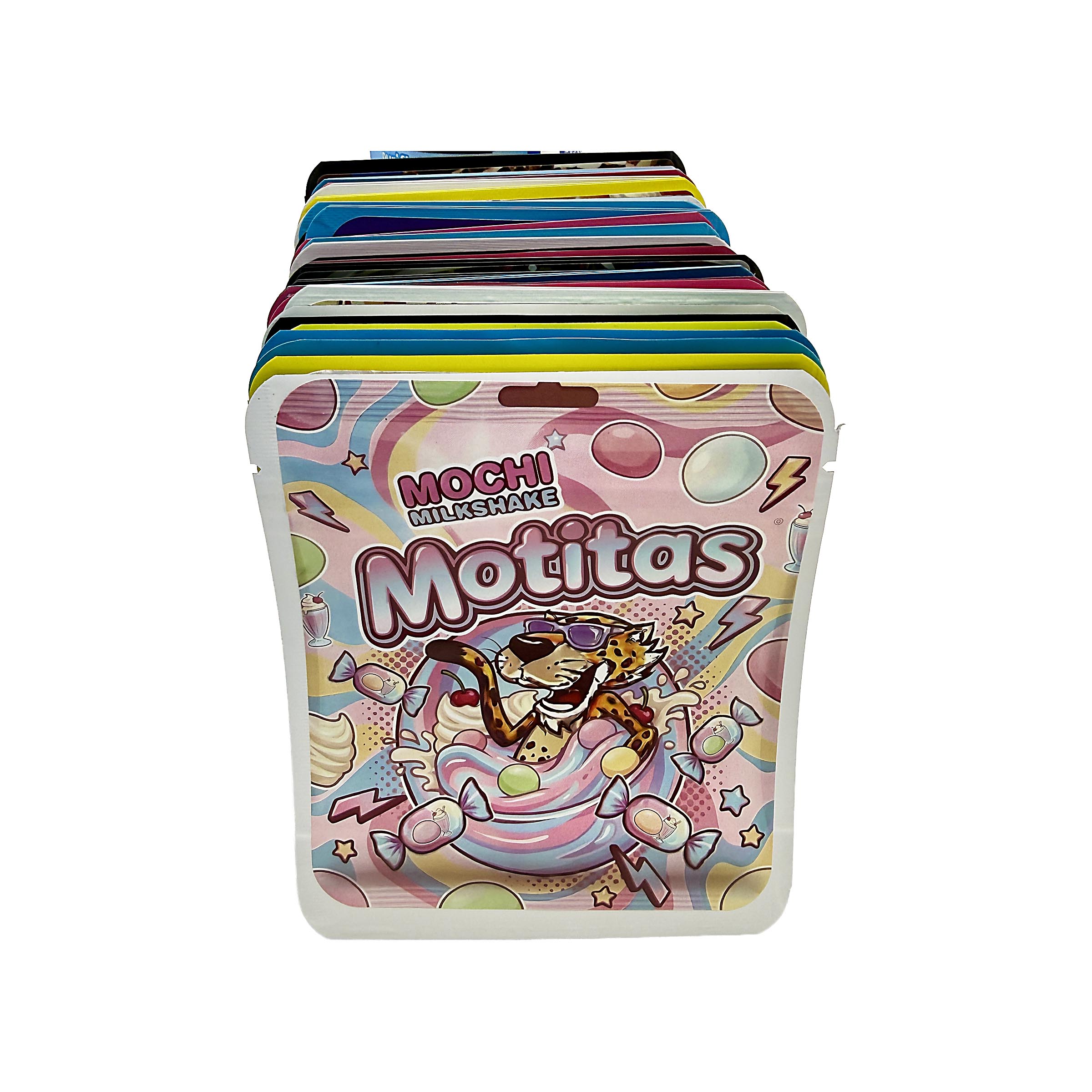 50 Pack 3.5g Thick Sticker Mylar Bags Premium Smell Proof Packaging Mix - Assorted Pack - Image 2