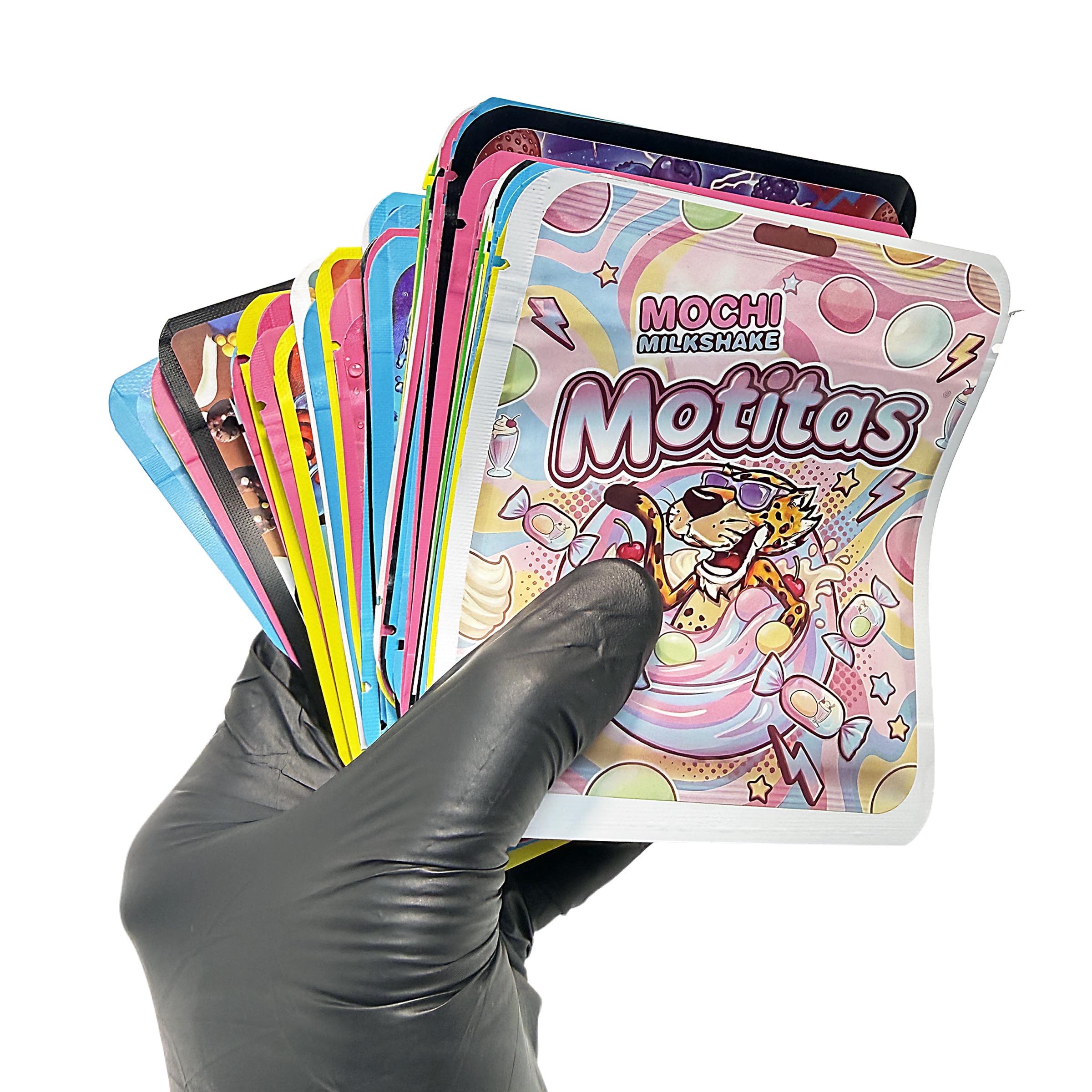 50 Pack 3.5g Thick Sticker Mylar Bags Premium Smell Proof Packaging Mix - Assorted Pack - Image 5