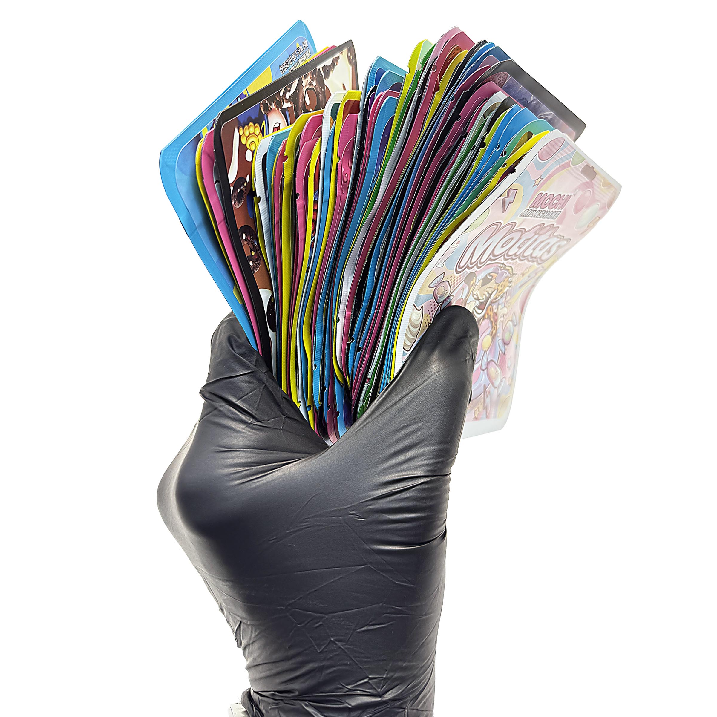 50 Pack 3.5g Thick Sticker Mylar Bags Premium Smell Proof Packaging Mix - Assorted Pack - Image 4