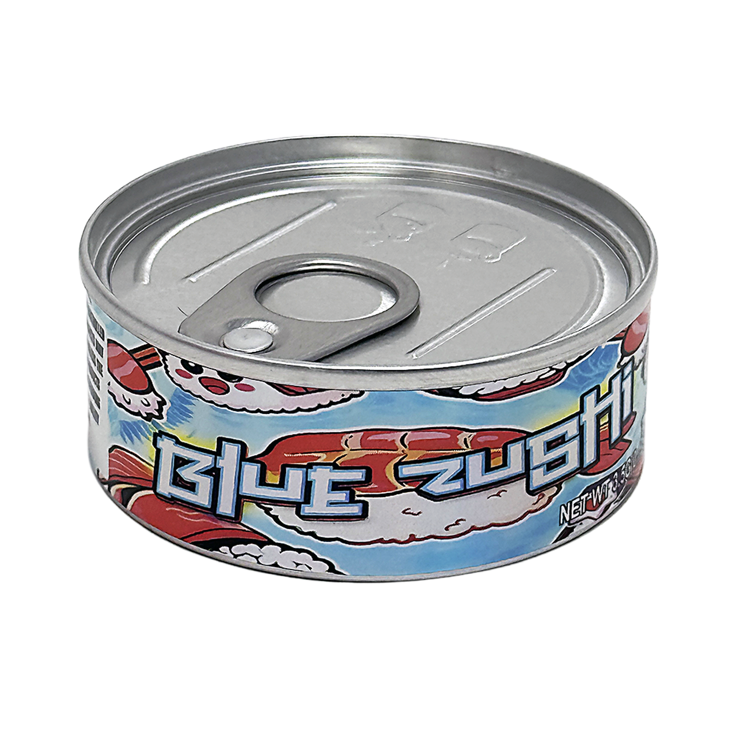 3.5g Tin Can Container - (12 Count) Blue ZushiTC-35-015