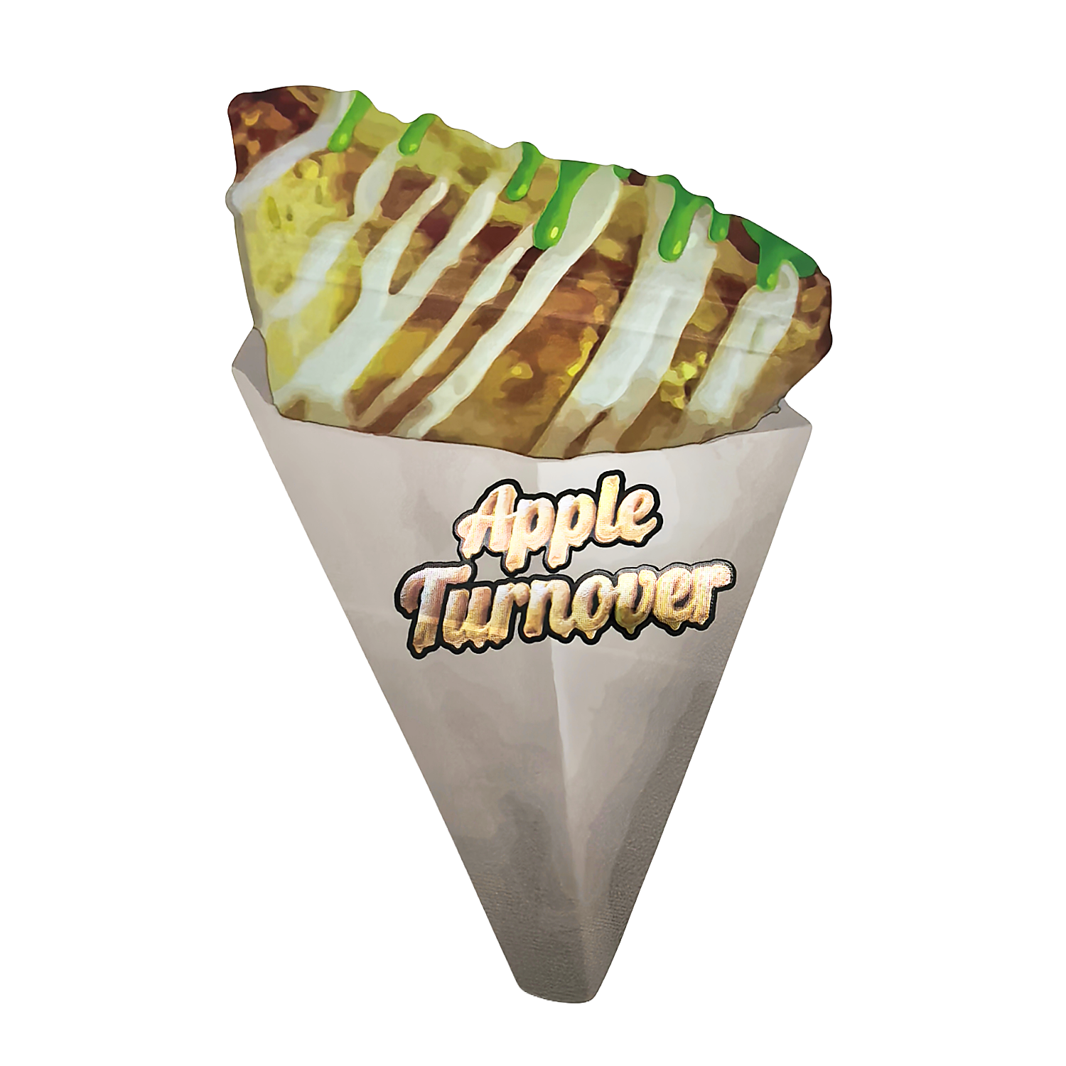 50 Pack – 3.5g Special Die Cut Shaped Mylar Bag - Apple Turnover - TURNOVER-SMB-001