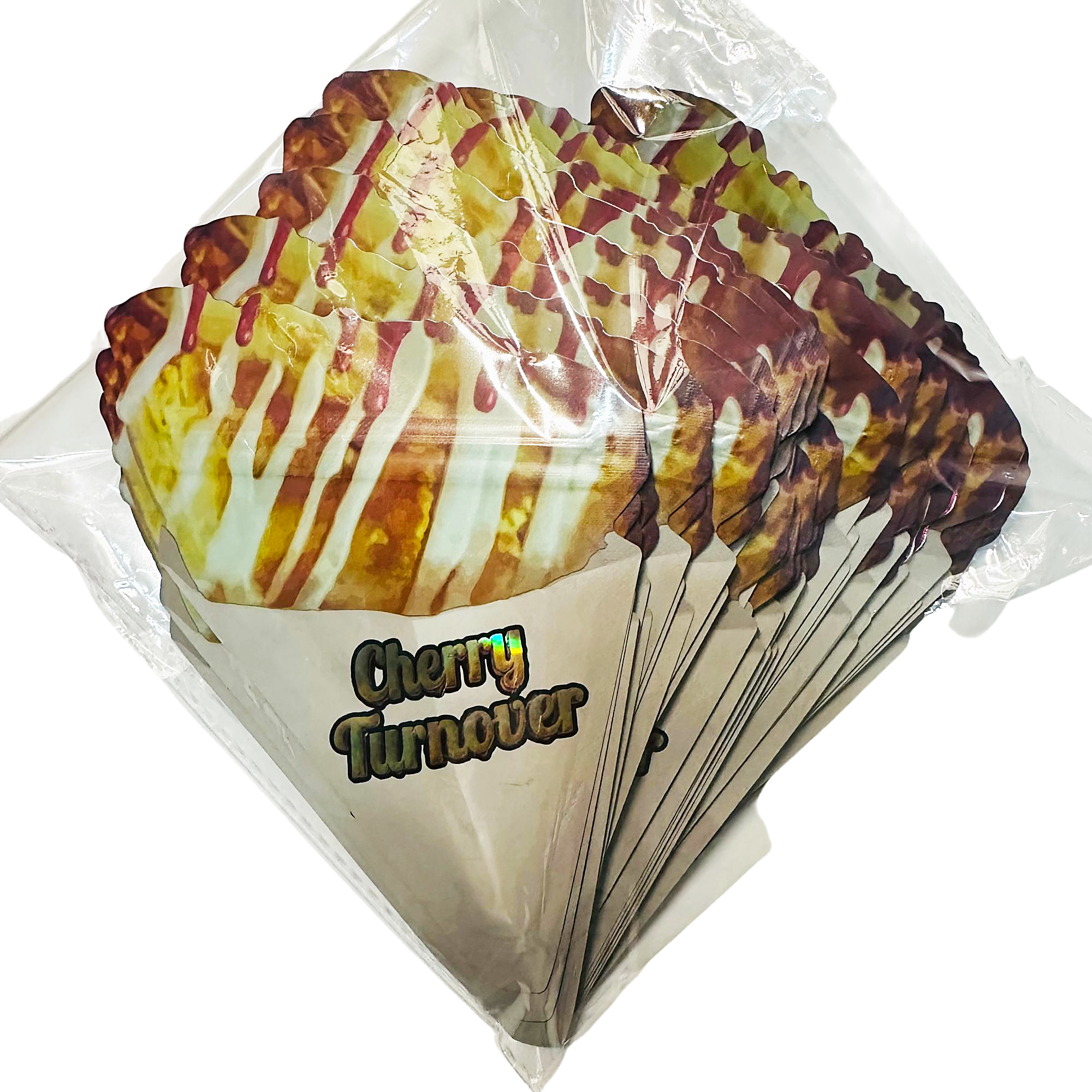 50 Pack – 3.5g Special Die Cut Shaped Mylar Bag - Cherry Turnover - TURNOVER-SMB-002 - Image 2