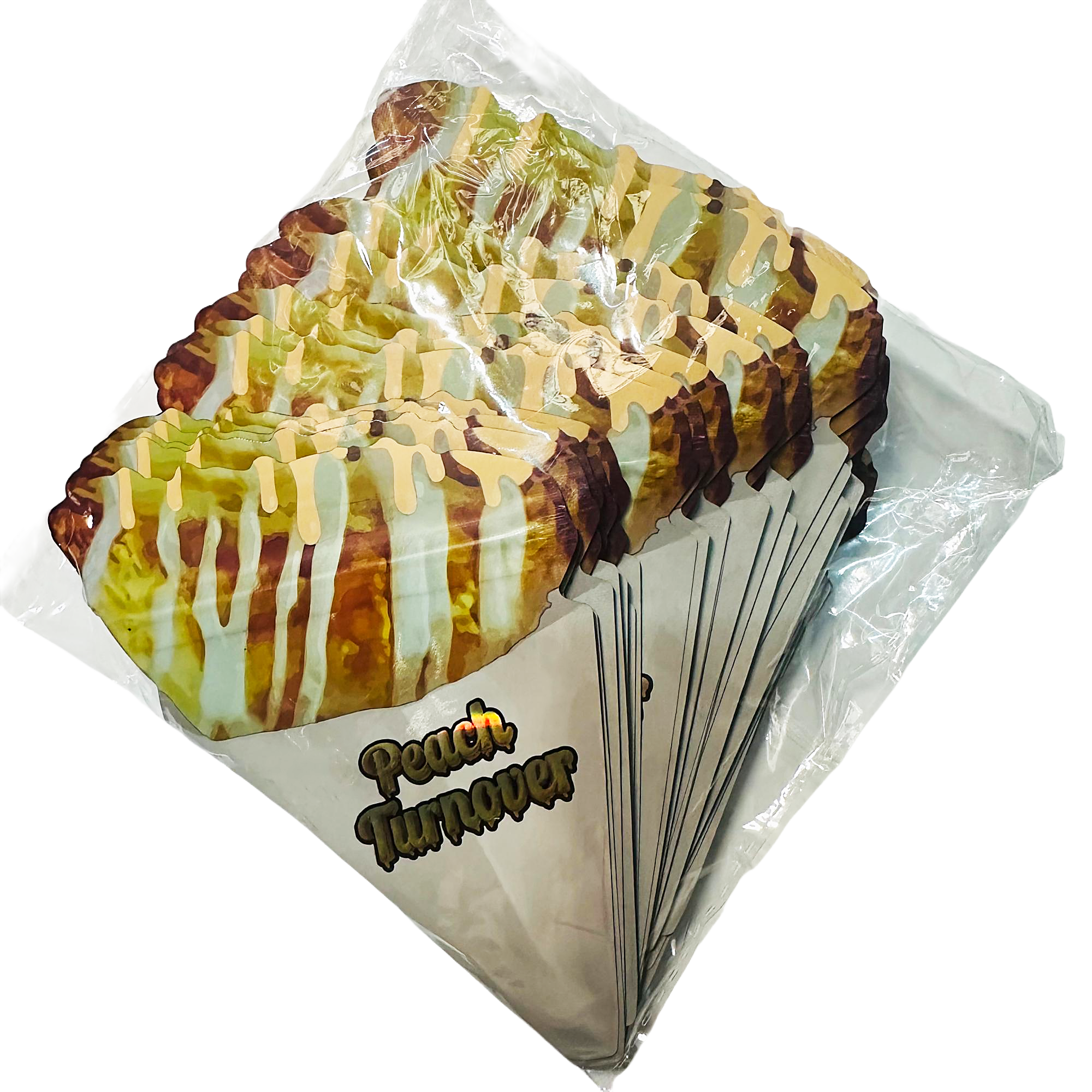 50 Pack – 3.5g Special Die Cut Shaped Mylar Bag - Peach Turnover - TURNOVER-SMB-004 - Image 2