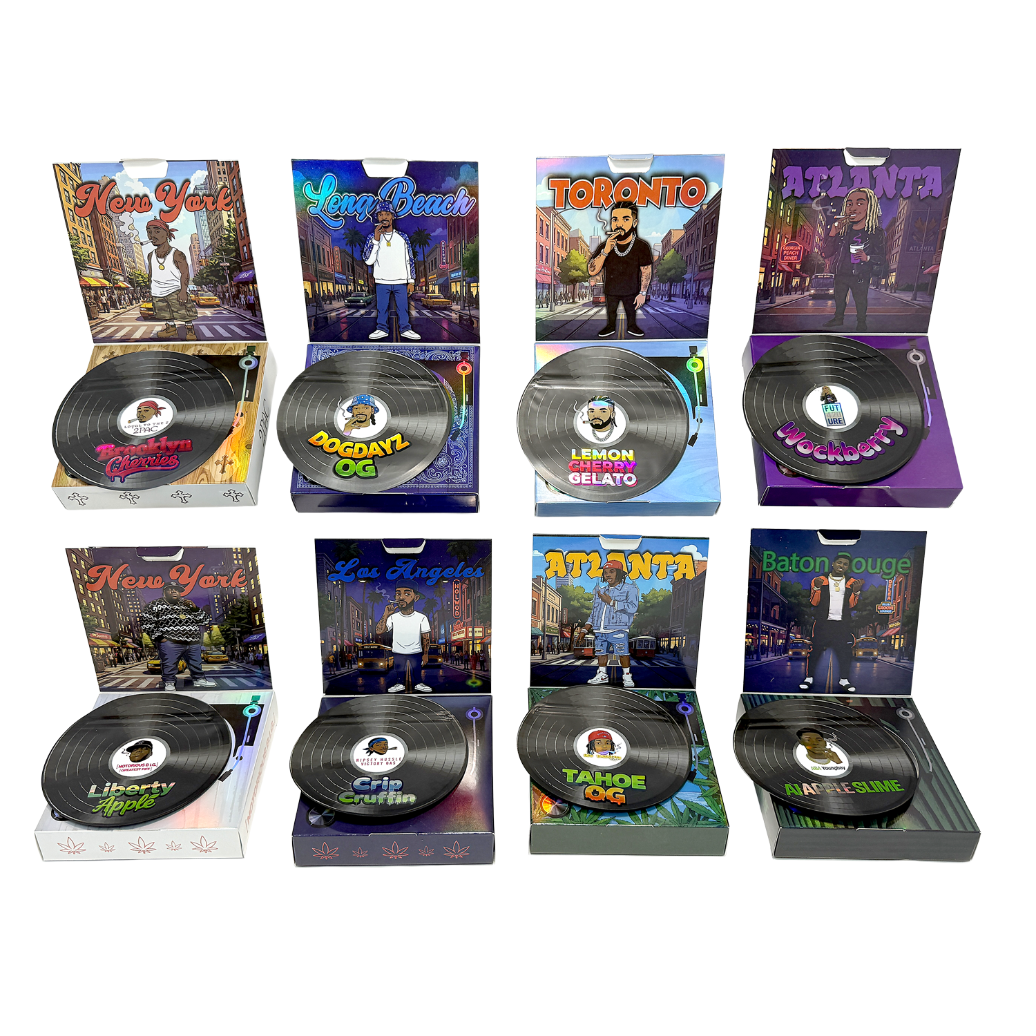 12 Pack – 3.5g Vinyl Record Style Mylar Bags with Matching Boxes - Liberty Apple - VR-BNB-003 - Image 9