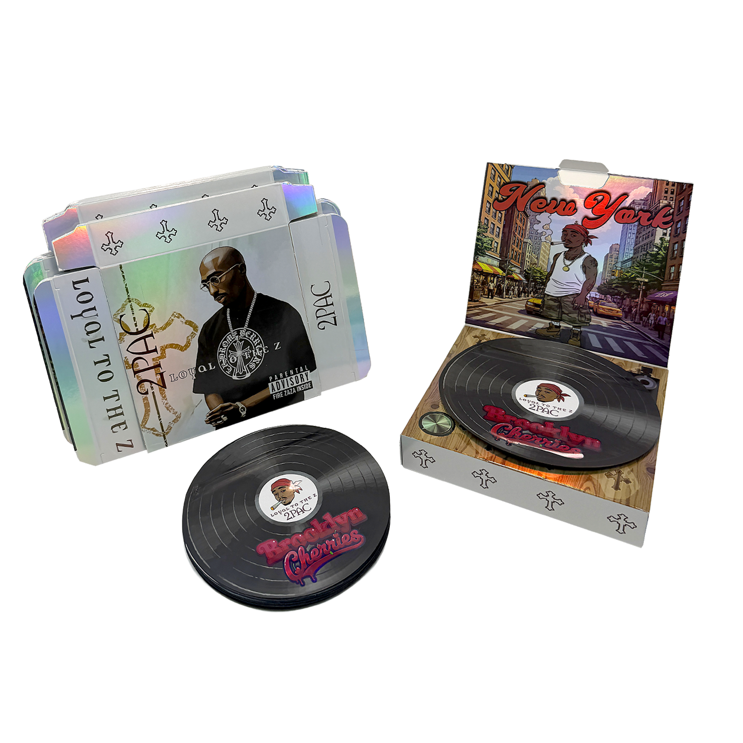 12 Pack – 3.5g Vinyl Record Style Mylar Bags with Matching Boxes - Brooklyn Cherries - VR-BNB-002 - Image 3