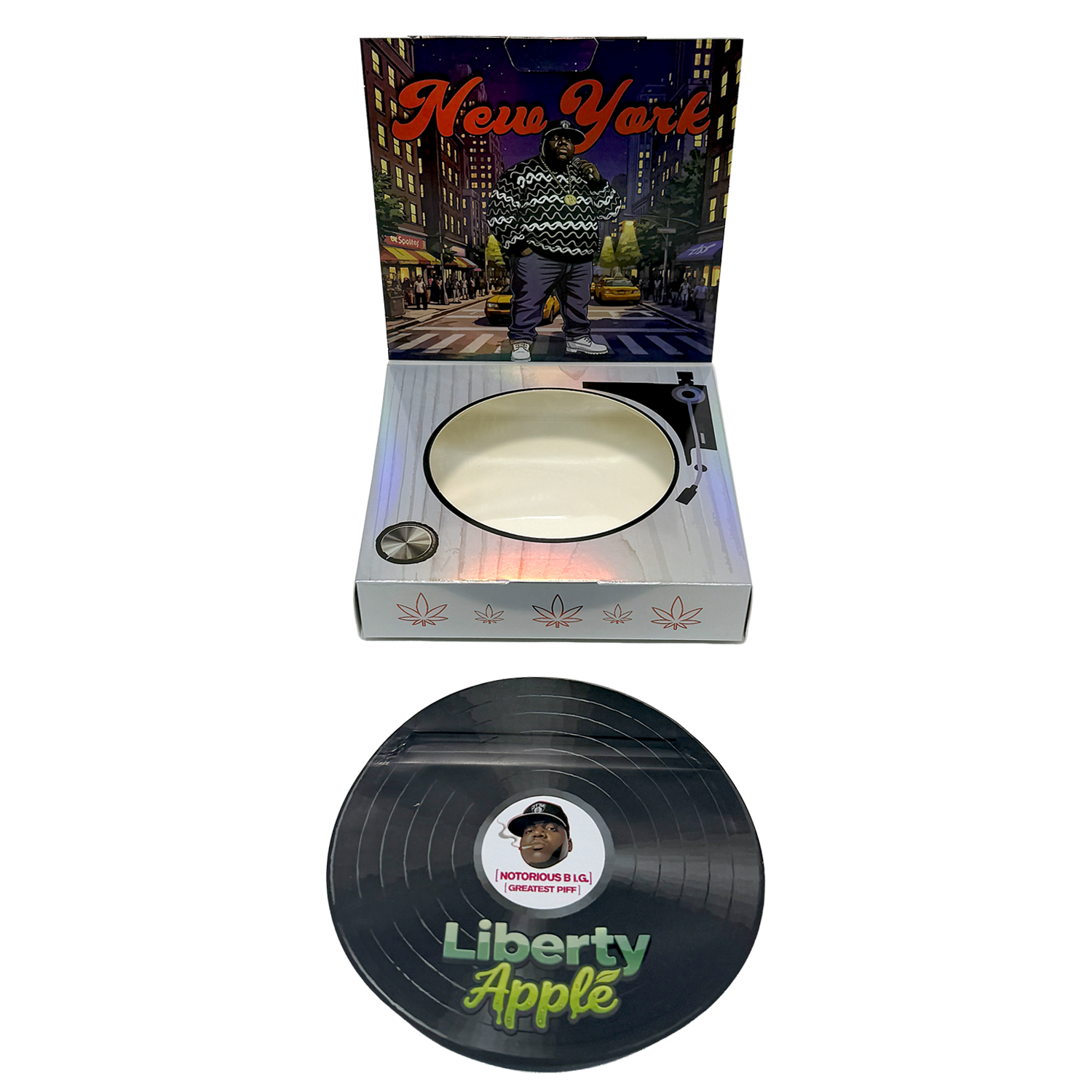 12 Pack – 3.5g Vinyl Record Style Mylar Bags with Matching Boxes - Liberty Apple - VR-BNB-003 - Image 2