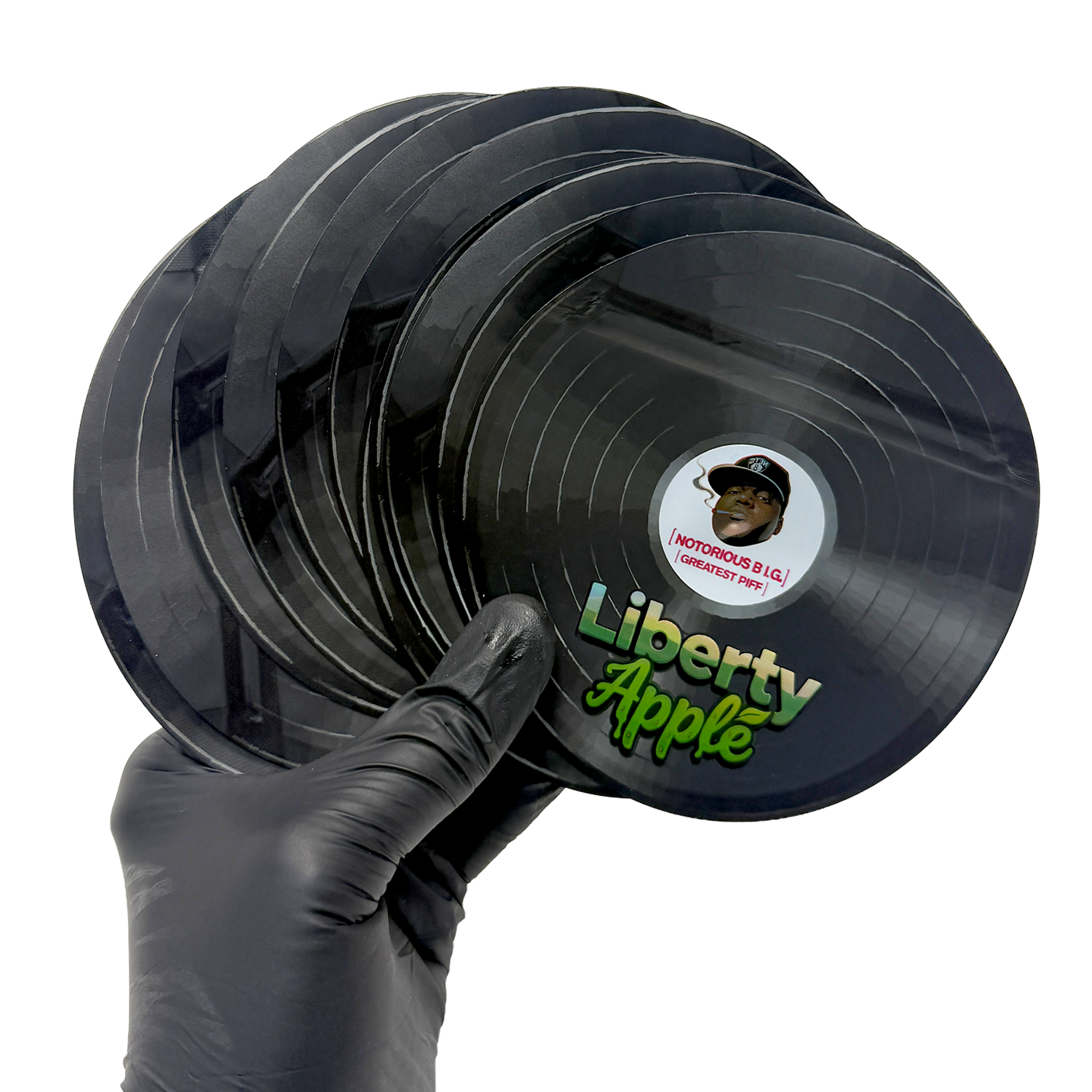 12 Pack – 3.5g Vinyl Record Style Mylar Bags with Matching Boxes - Liberty Apple - VR-BNB-003 - Image 5