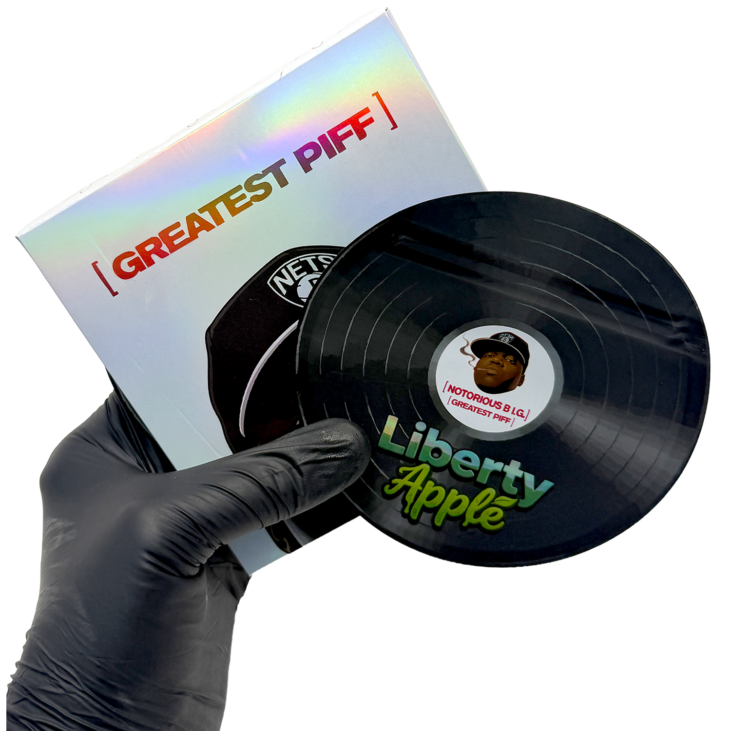 12 Pack – 3.5g Vinyl Record Style Mylar Bags with Matching Boxes - Liberty Apple - VR-BNB-003 - Image 4