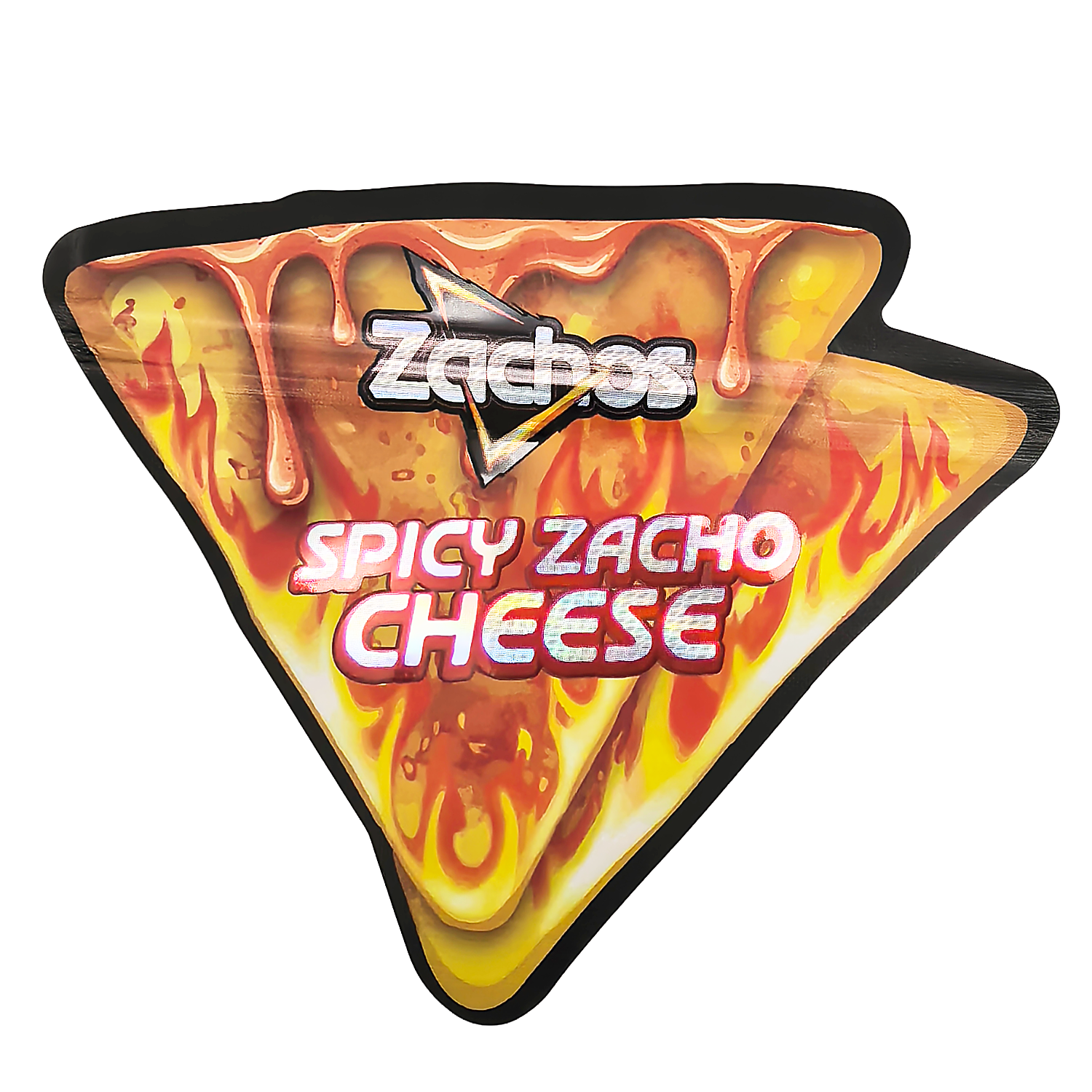 50 Pack – 3.5g Special Die Cut Shaped Mylar Bag - Zachos Spicy Zacho Cheese - ZACHOS-SMB-003