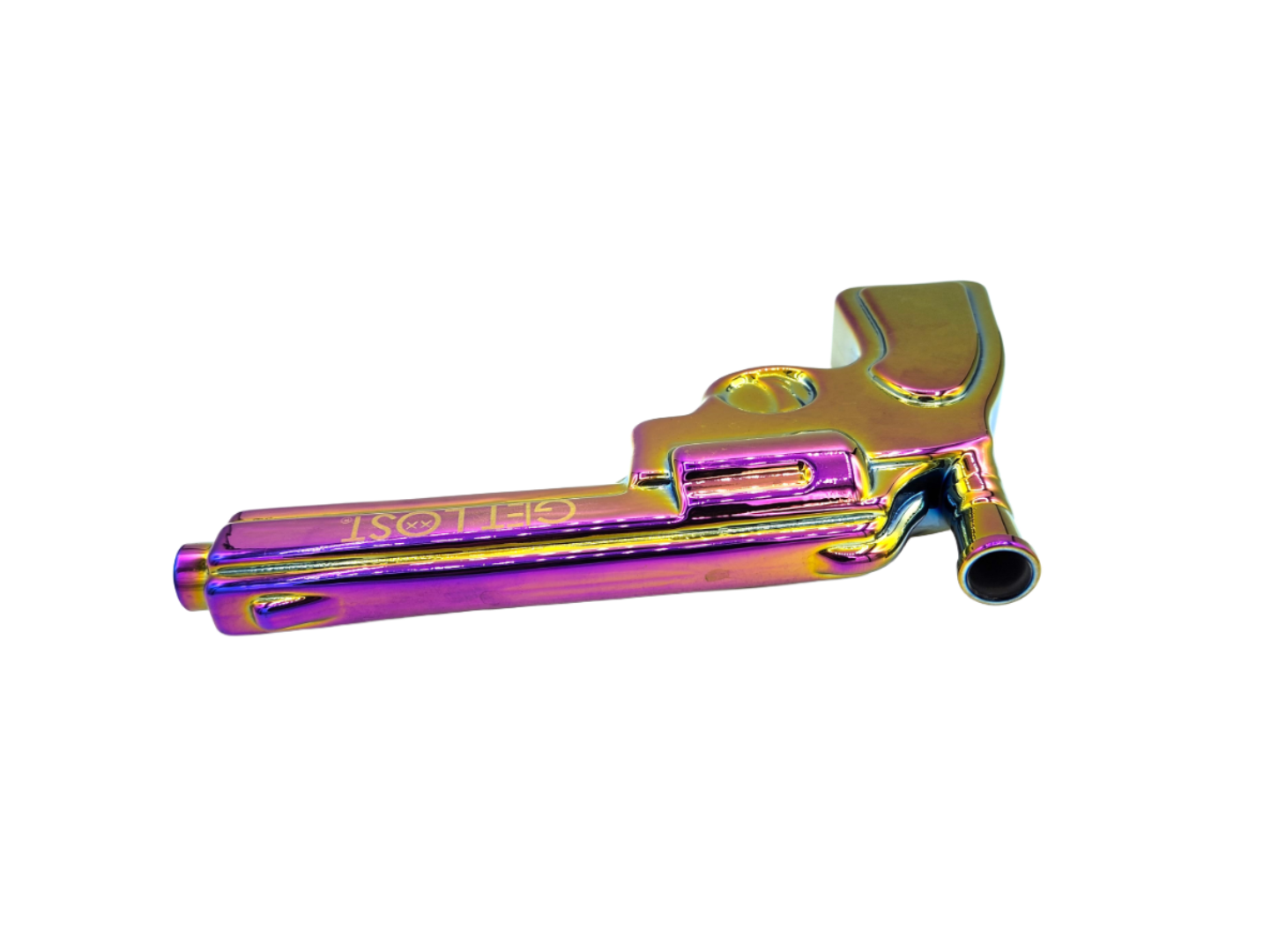 PG-RBW-002 - Get Lost Pistol Gun Glass Water Pipe (Rainbow) - Image 4