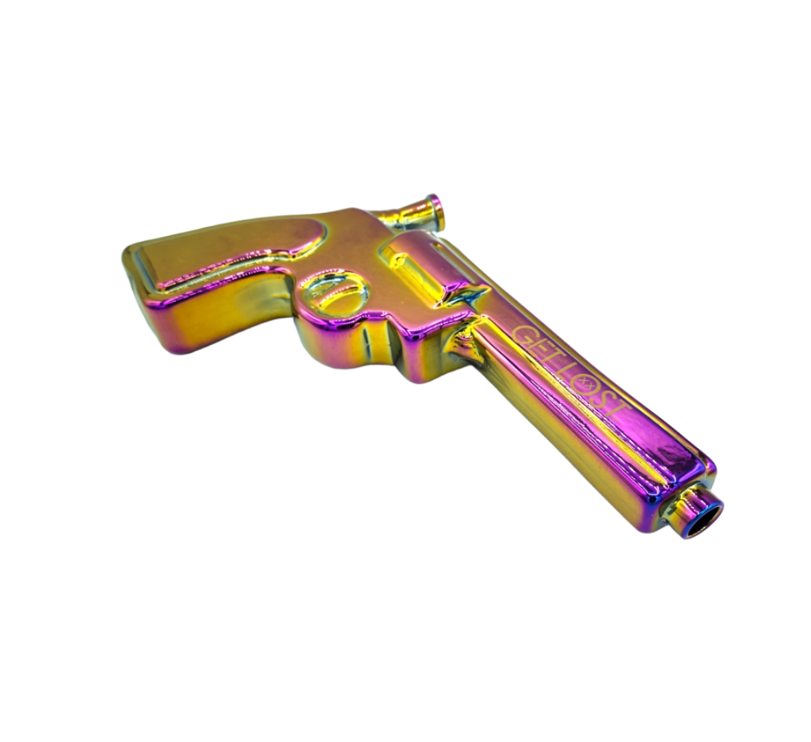 PG-RBW-002 - Get Lost Pistol Gun Glass Water Pipe (Rainbow) - Image 5
