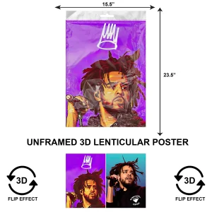 3DLPNF-010 Music - Rapper J. Cole Large UnFramed Poster