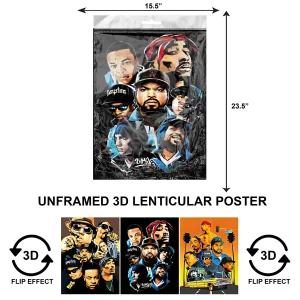 3DLPNF-013 Music - Rappers Collage Large UnFramed Poster