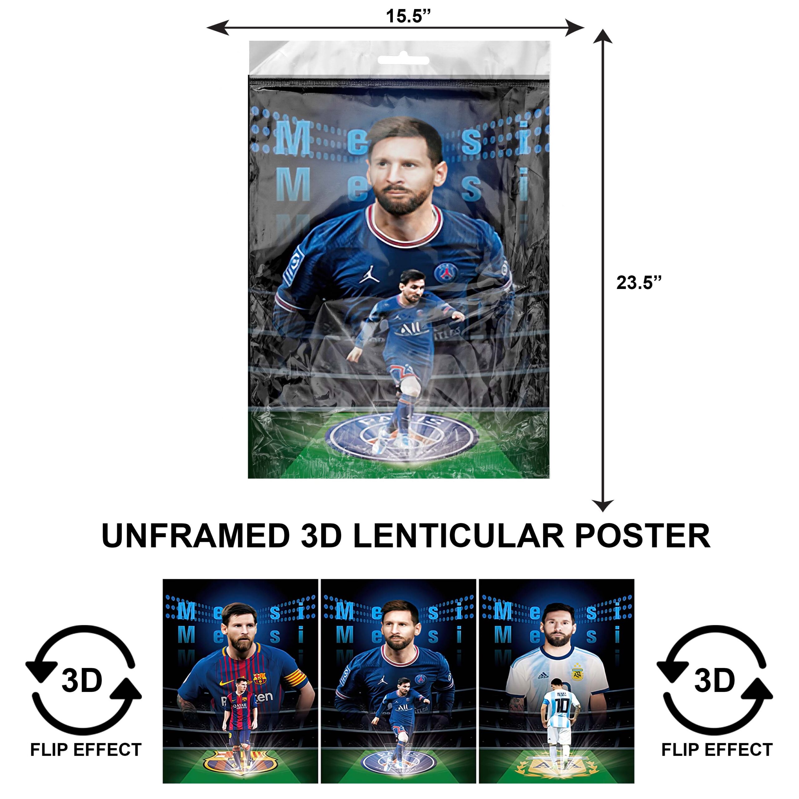 3DLPNF-029 Sports - Messi Messi Large UnFramed Poster