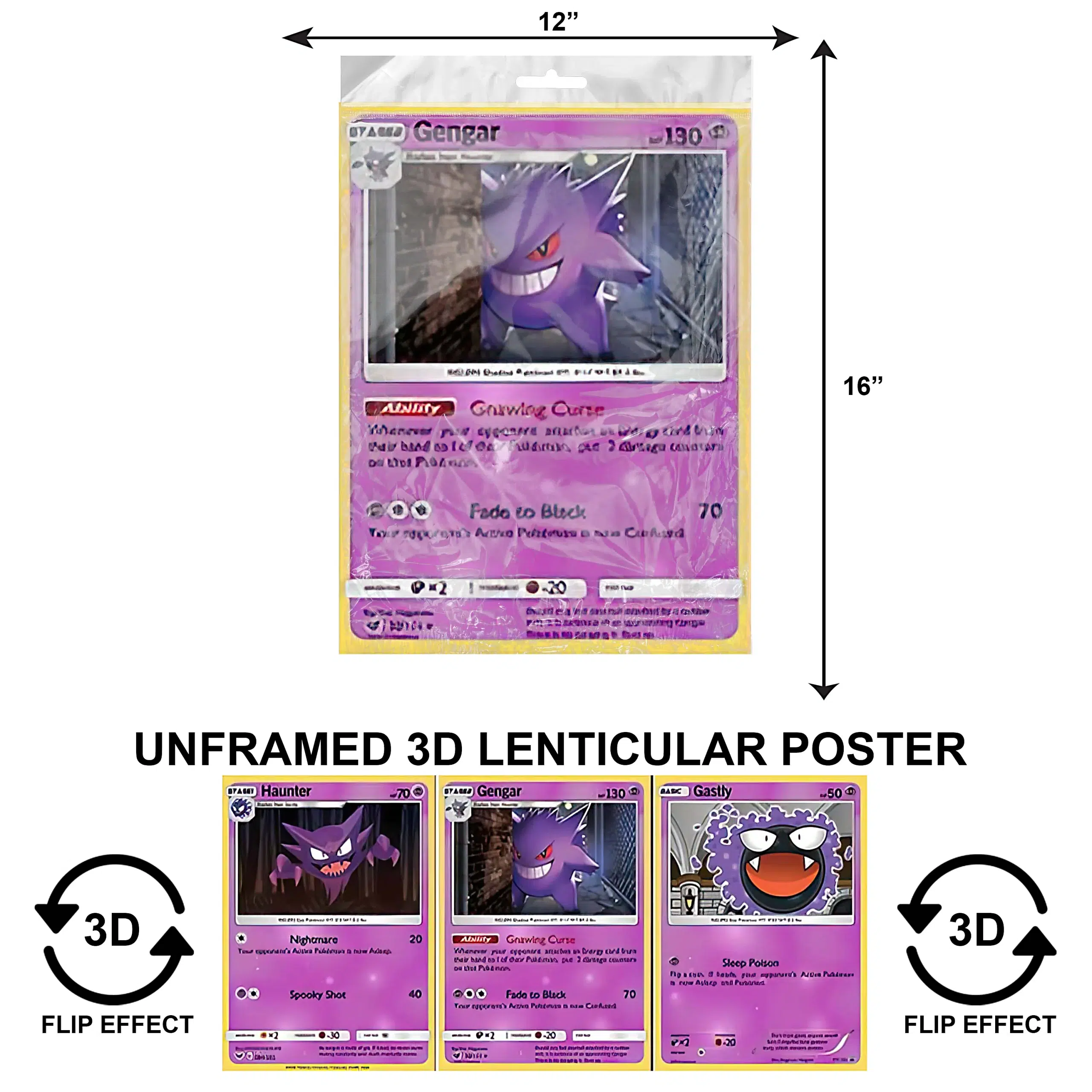 3DPNF-003 Anime - Pokemon Gengar UnFramed Poster