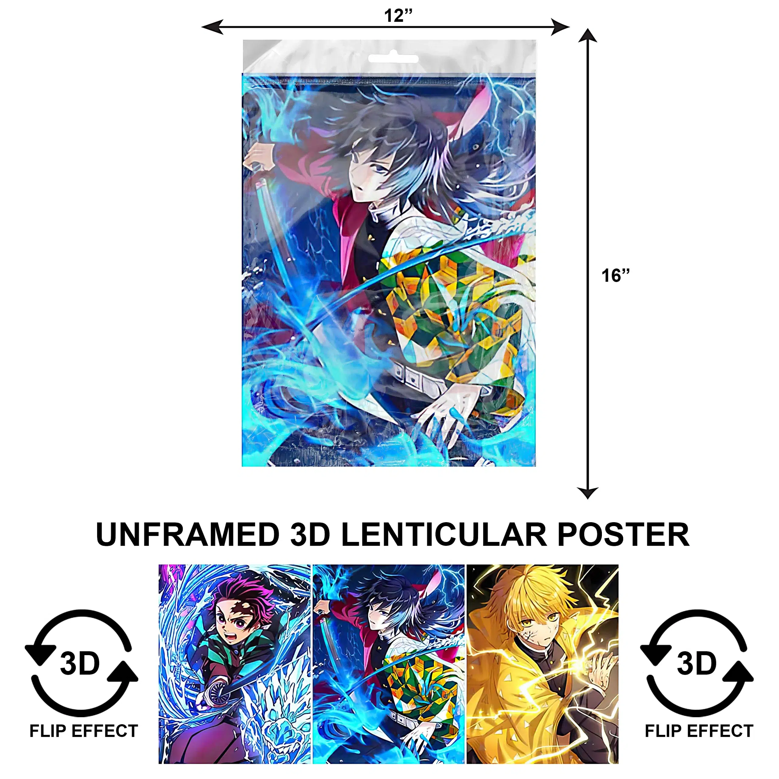 3DPNF-007 Anime - Demon Slayer Giyu Tomioka UnFramed Poster