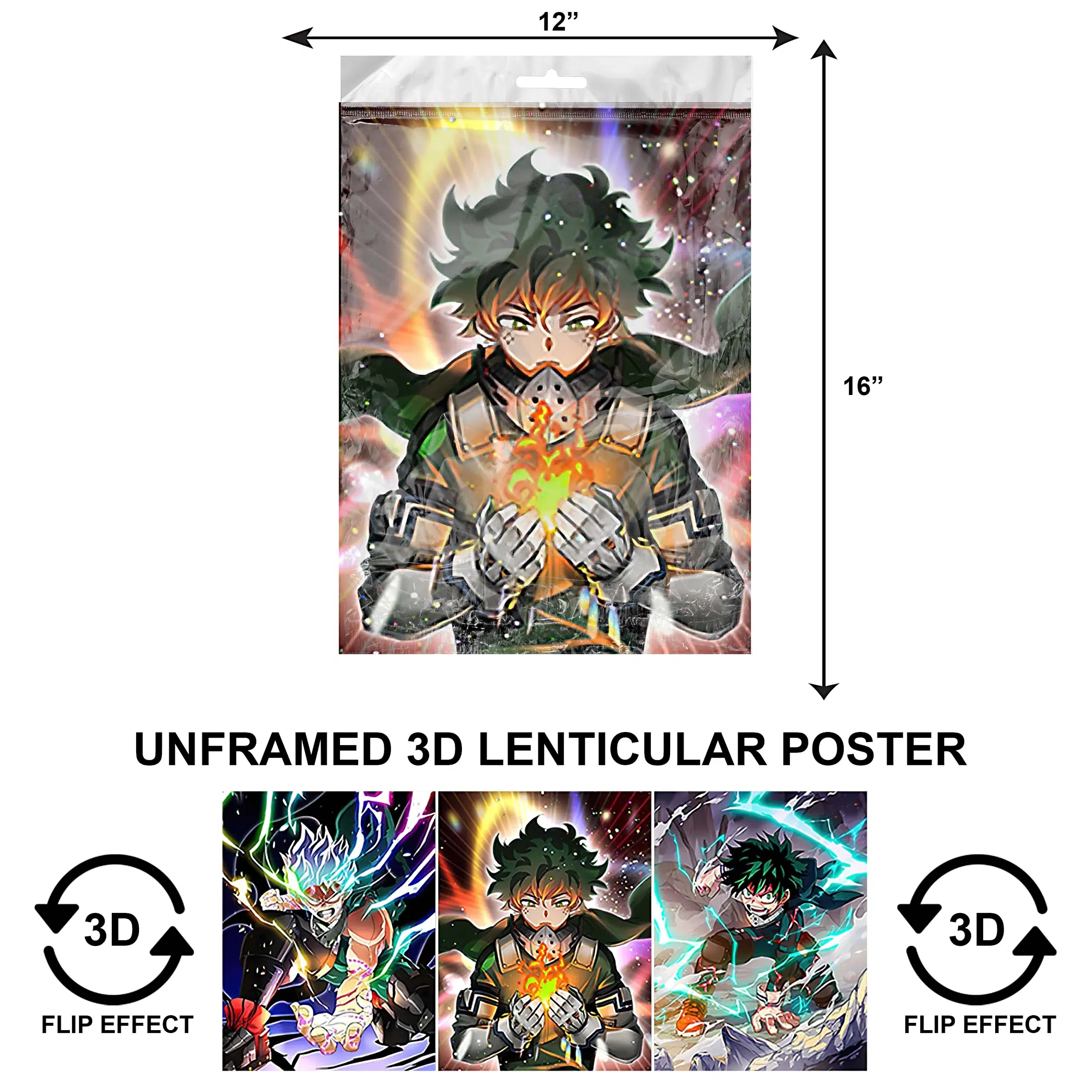 3DPNF-013 Anime - My Hero Academia Izuku Midoriya Bakugou UnFramed Poster