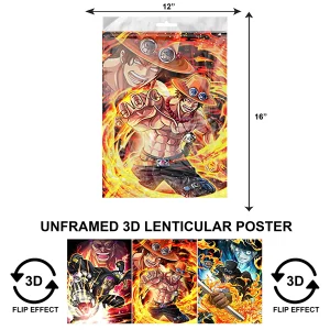 3DPNF-016 Anime - Monkey D. Luffy on Fire UnFramed Poster
