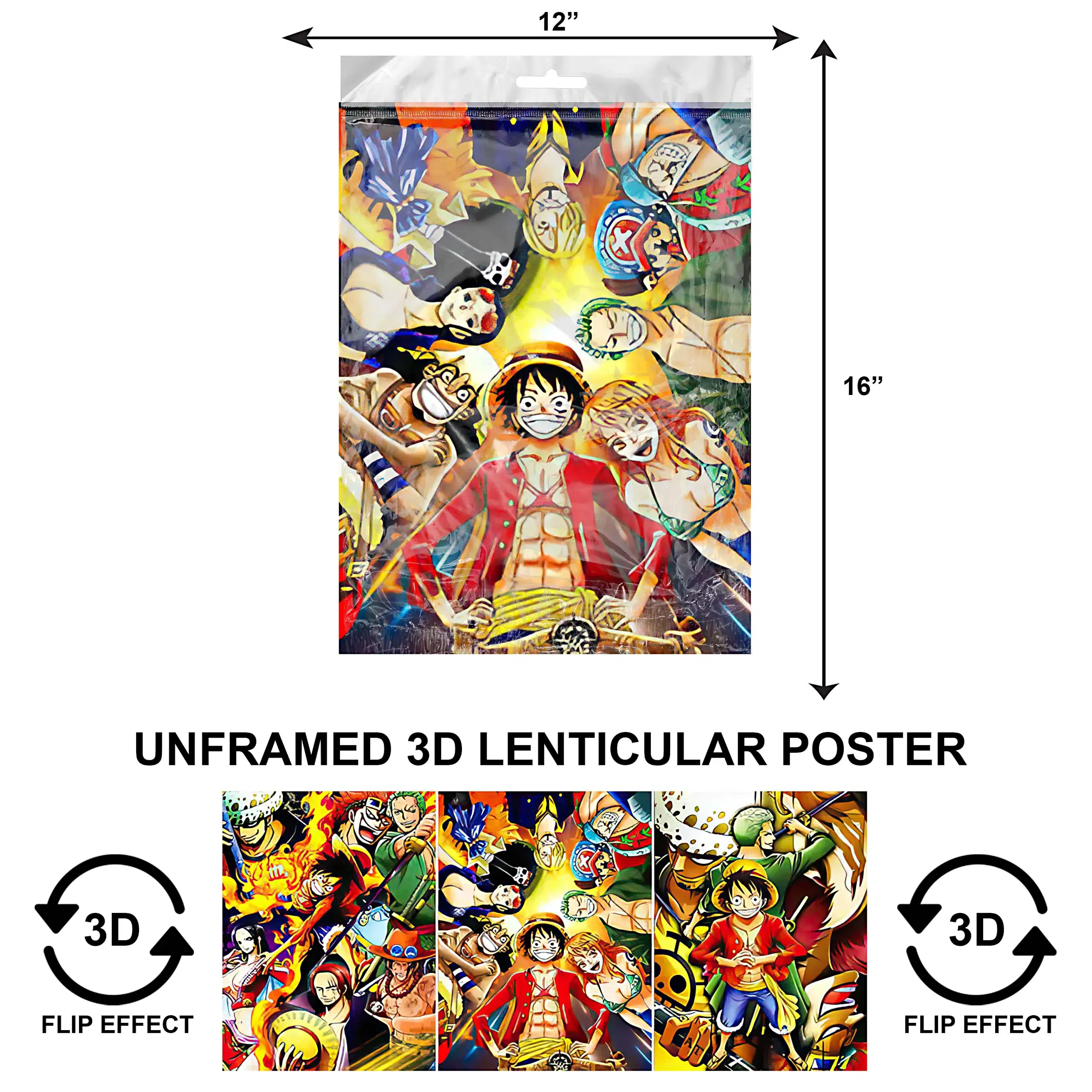 3DPNF-022 Anime - Monkey D. Luffy and Friends UnFramed Poster