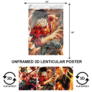 3DPNF-046 Anime - Monkey D Luffy Lunatic UnFramed Poster