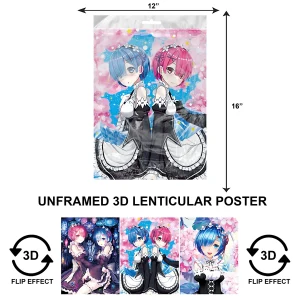 3DPNF-065 Anime - Rem and Ram UnFramed Poster