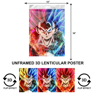 3DPNF-092 Anime - Dragon Ballz Rainbow Goku UnFramed Poster
