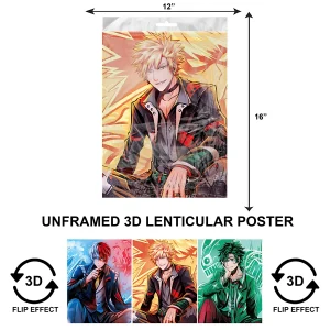 3DPNF-107 Anime - Katsuki Bakugo UnFramed Poster