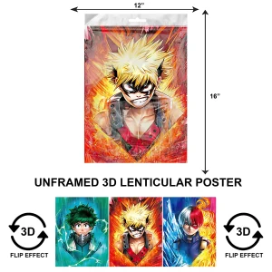 3DPNF-109 Anime - My Hero Academia - Katsuki Bakugo's Revenge UnFramed Poster