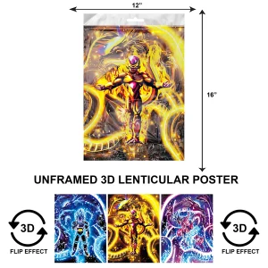 3DPNF-110 Anime - Dragon Ballz Goku, Vegeta, Mui UnFramed Poster
