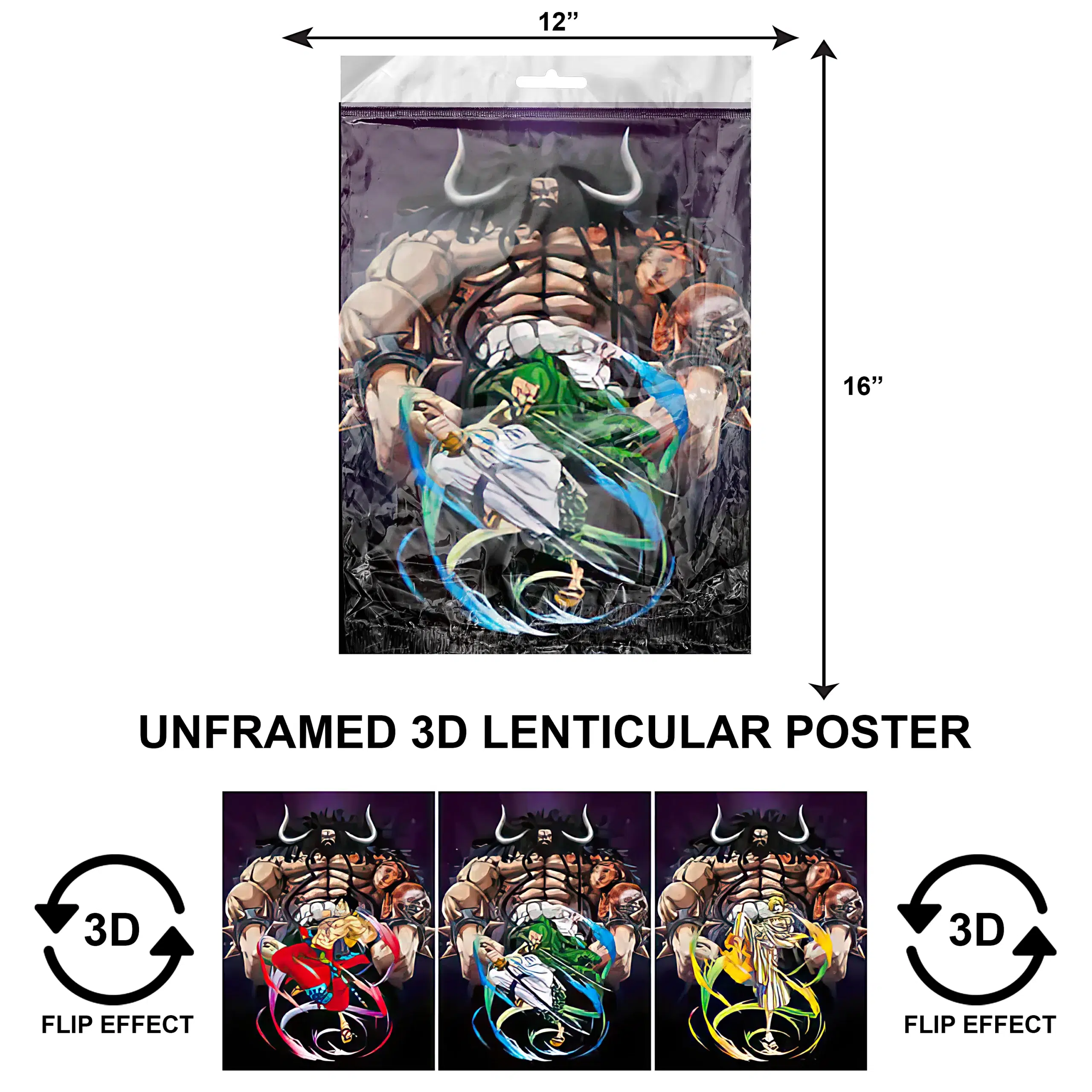 3DPNF-112 Anime - Kaido Beast Pirate UnFramed Poster