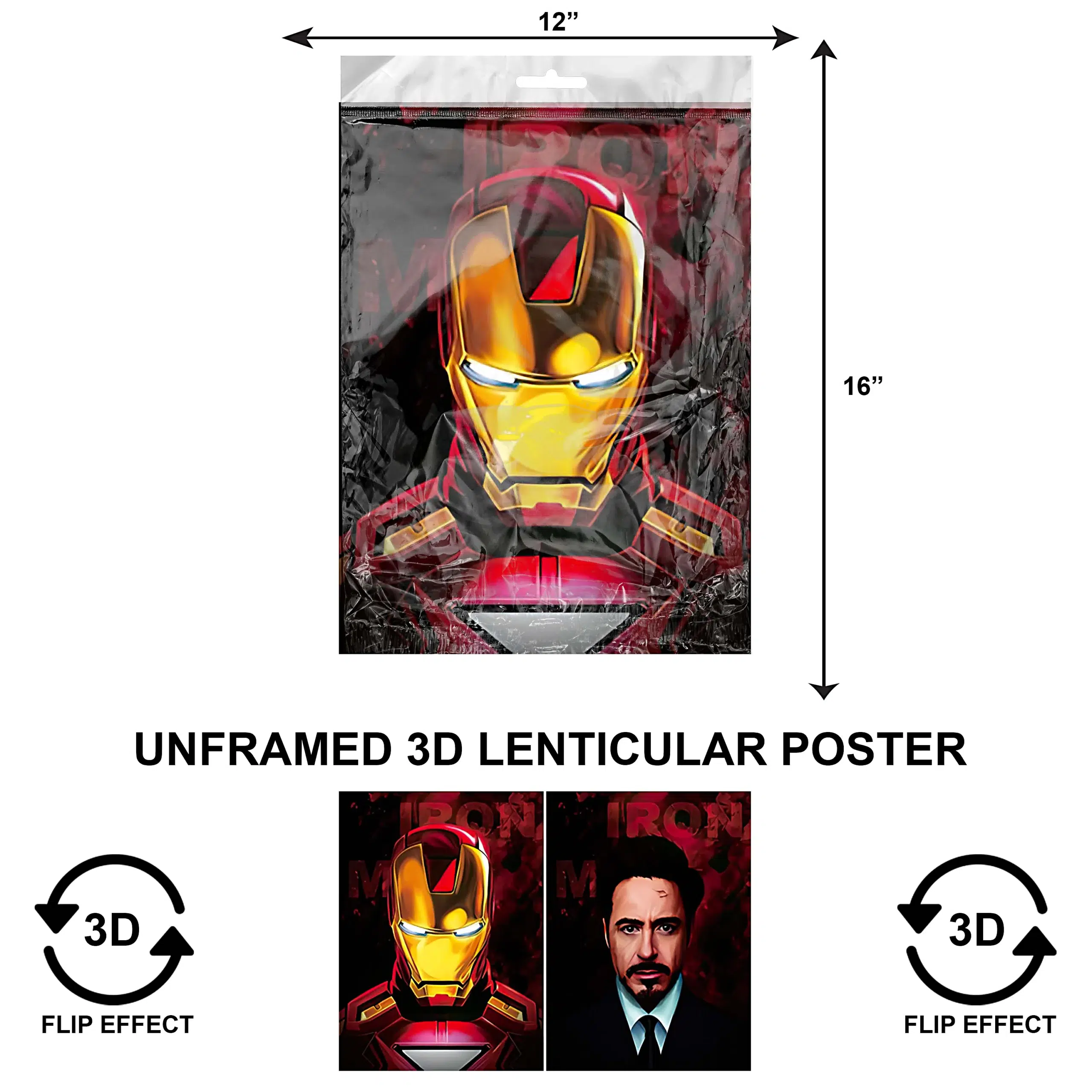 3DPNF-120 Super Heroes - Marvel Iron Man Portrait UnFramed Poster