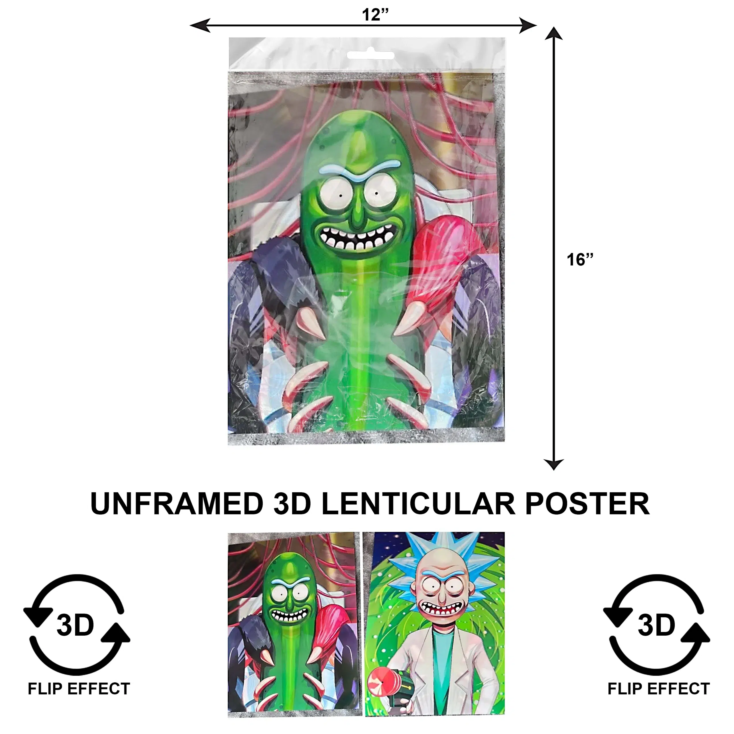 3DPNF-124 Anime - Mr. Pickles X Rick and Morty UnFramed Poster