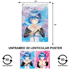 3DPNF-132 Anime - Rem Busty UnFramed Poster