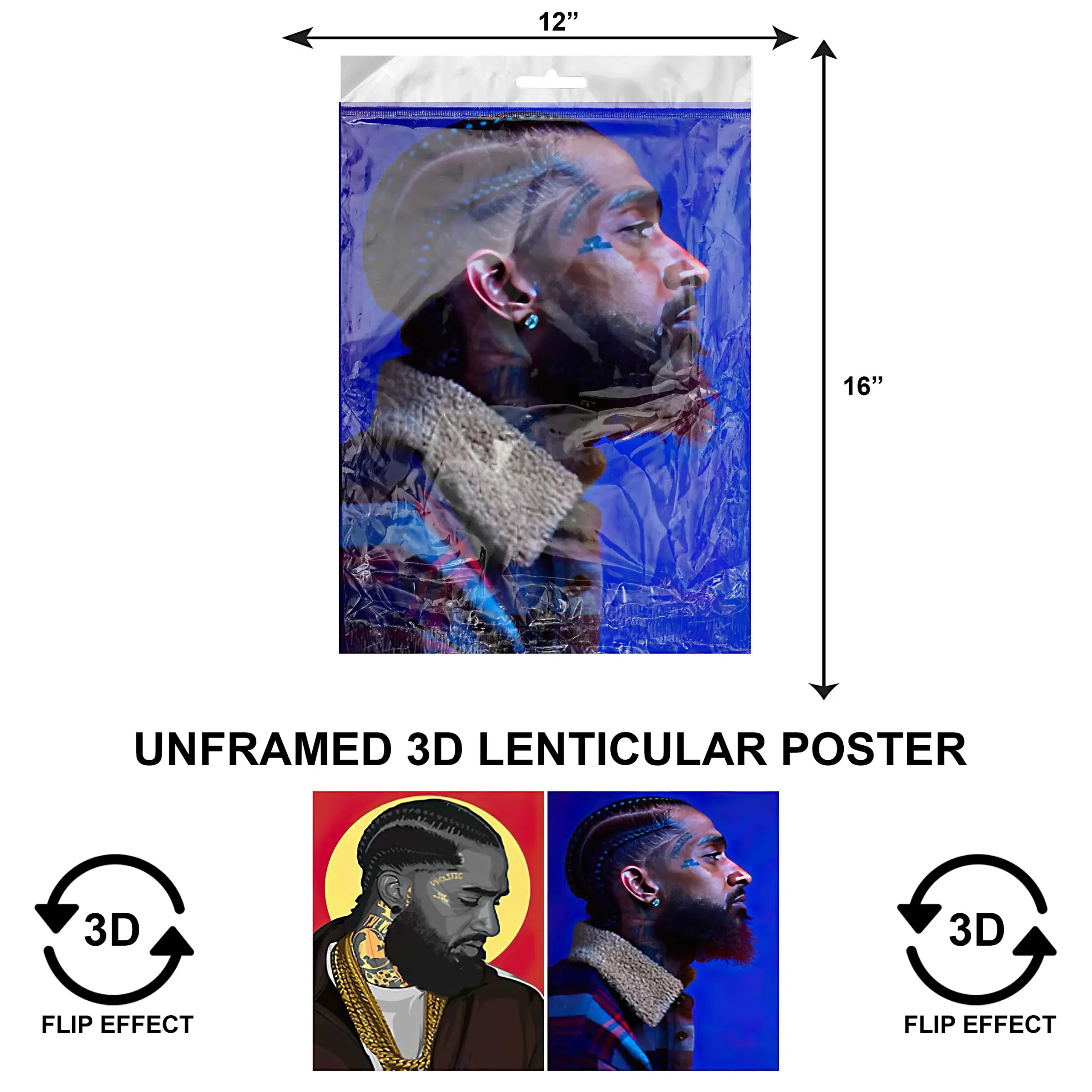 3DPNF-136 Music - Rapper Nipsey Hussle UnFramed Poster