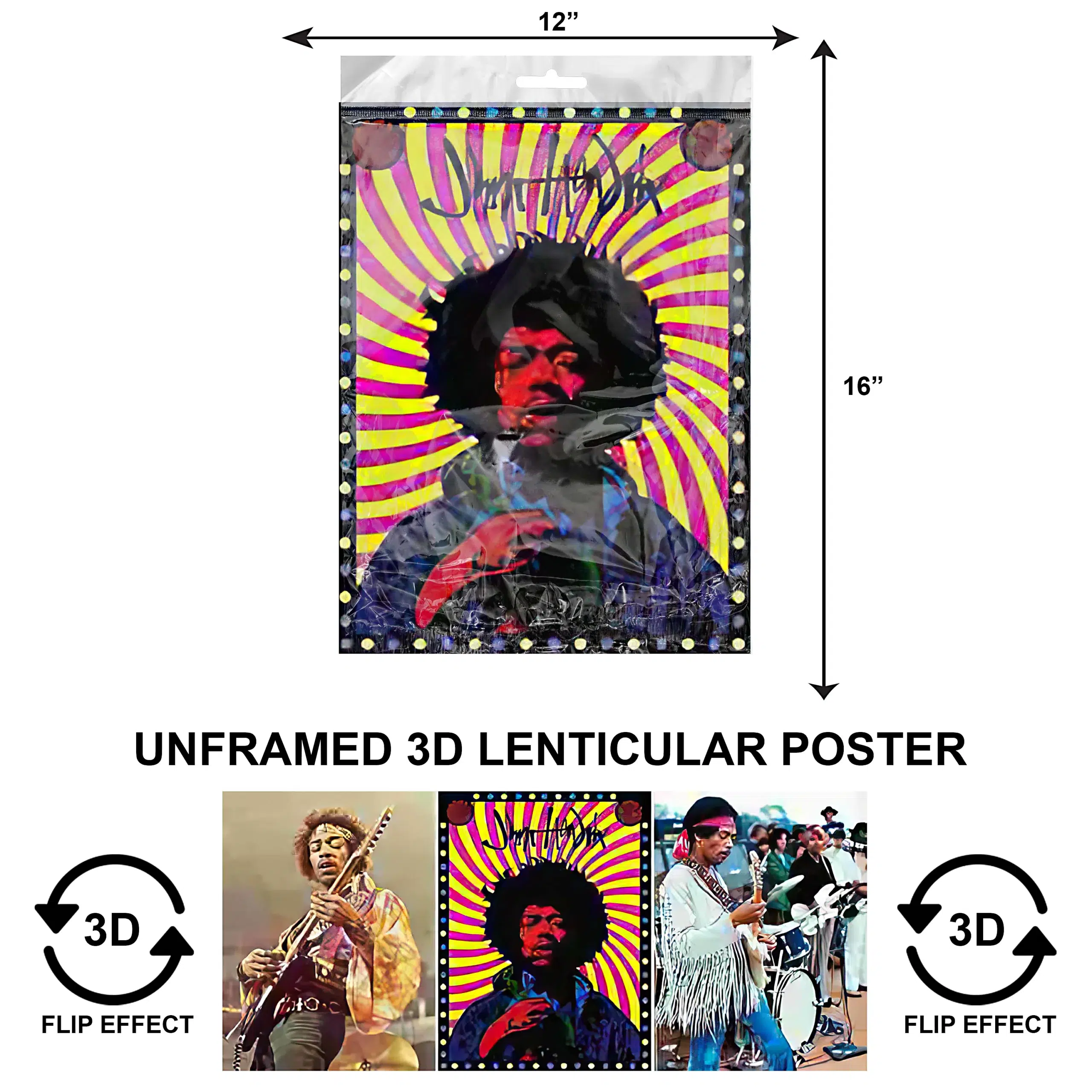 3DPNF-147 Music - Jimmy Hendrix UnFramed Poster